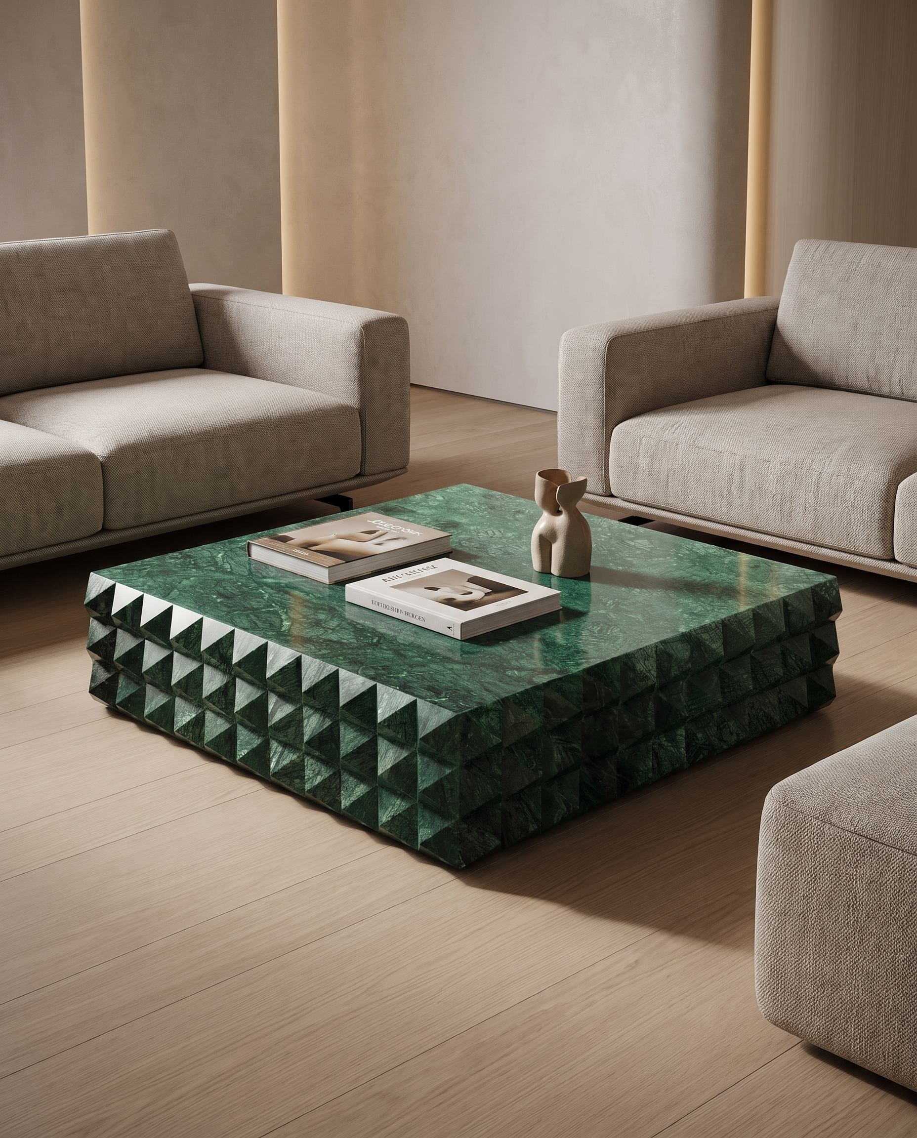 Kelly Modern Green Marble Coffee Table