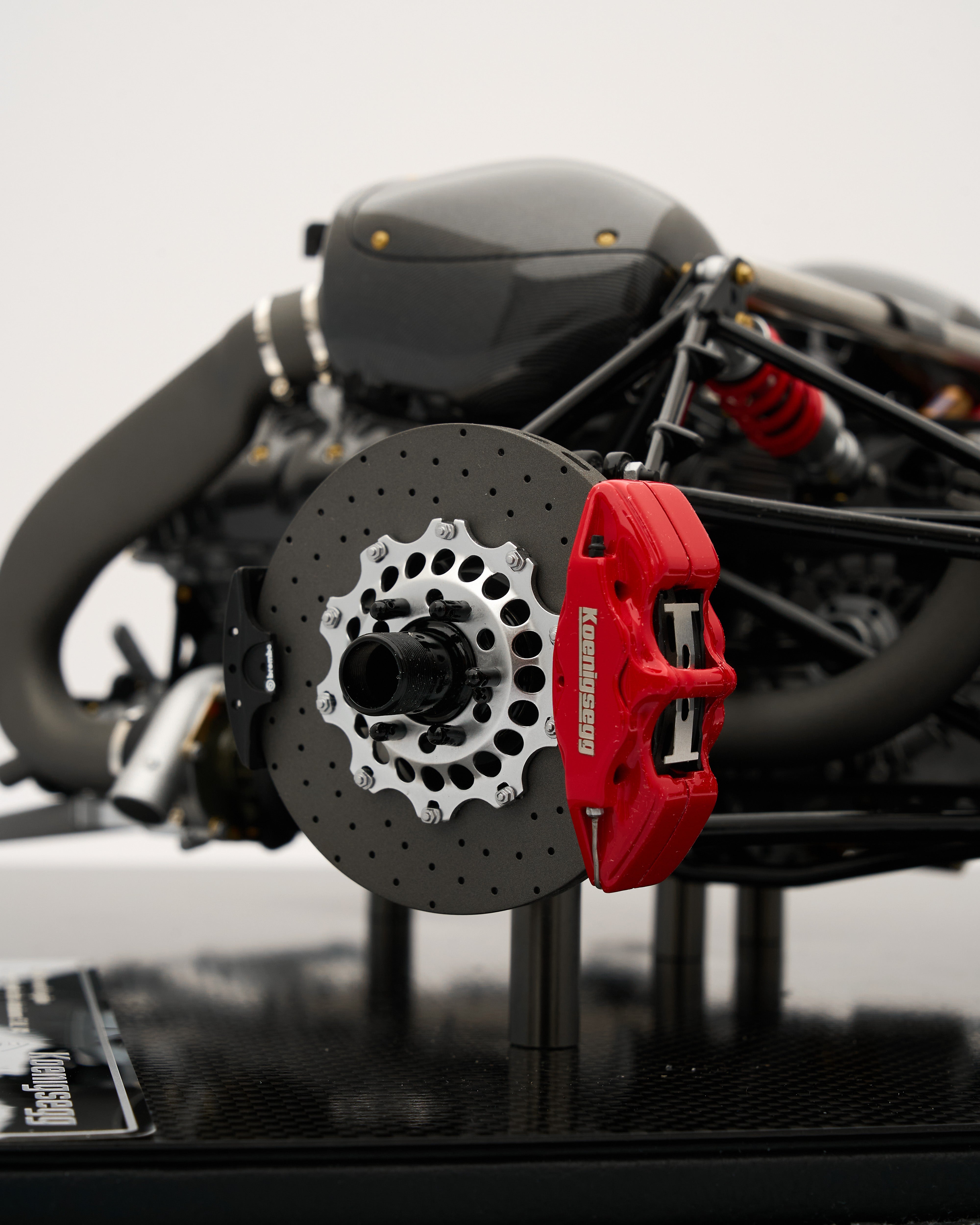 Detailed view of Koenigsegg Agera RS Engine Scale Model emphasizing authentic components and collector-grade finish
