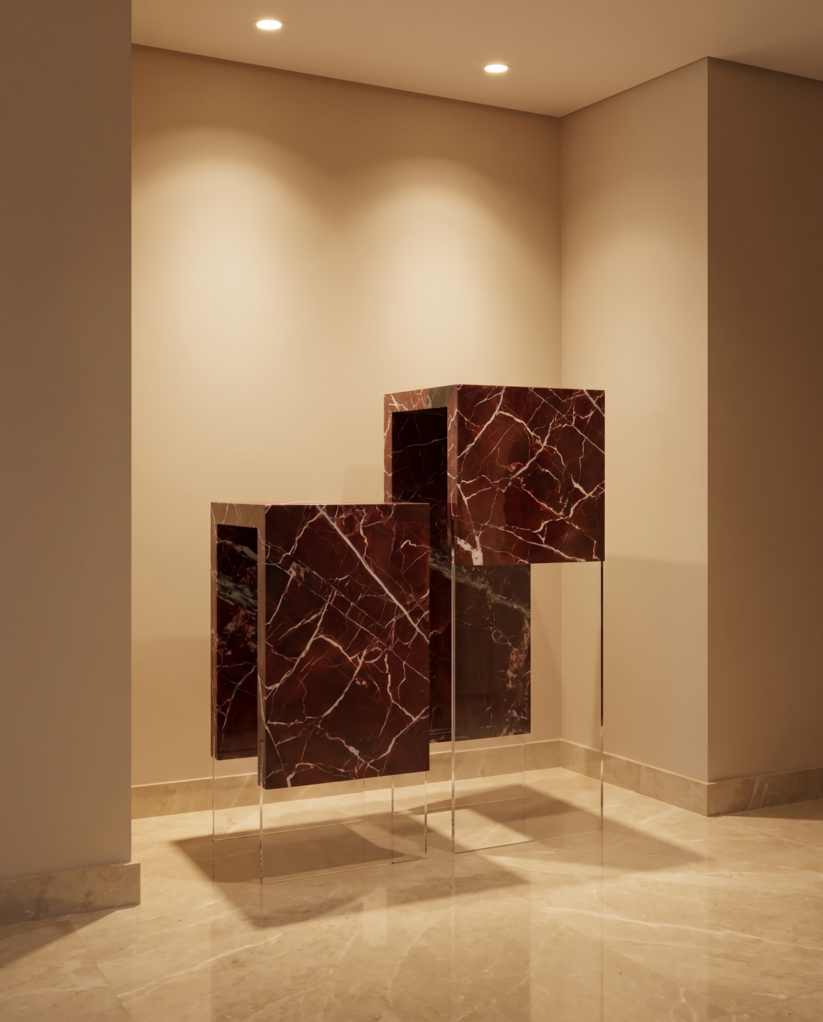 Petram Air Pedestal - Transparent Maroon
