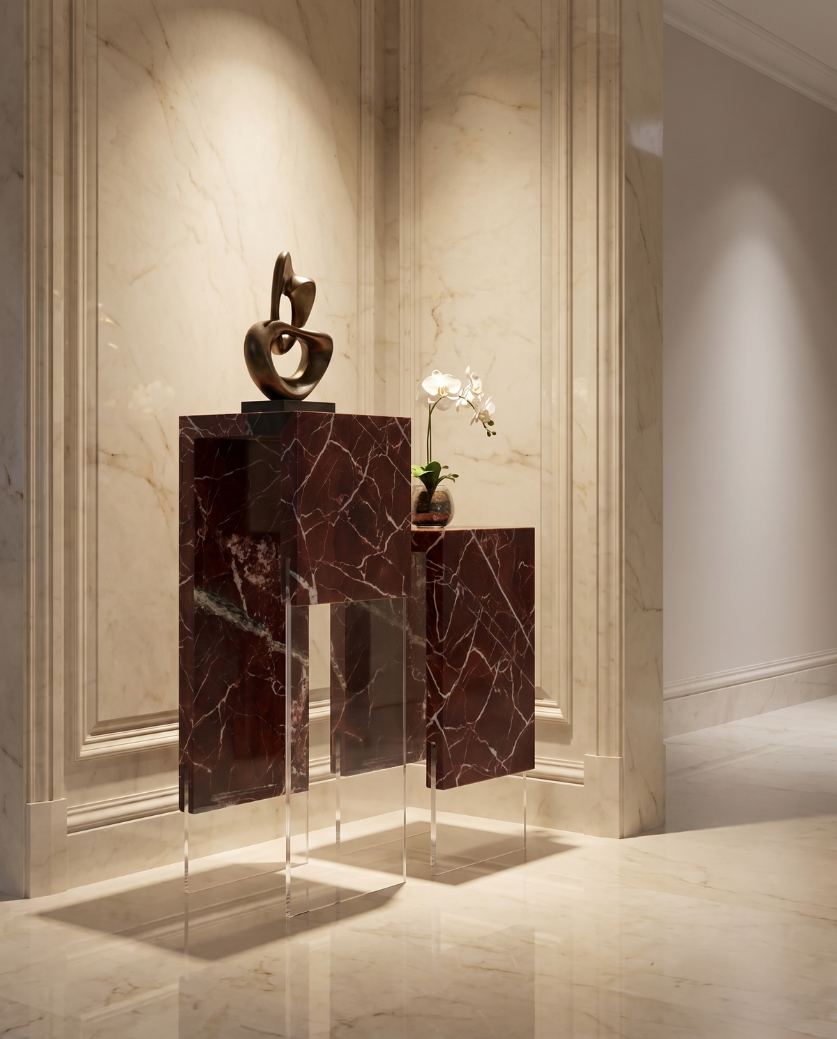 Petram Air Pedestal - Transparent Maroon