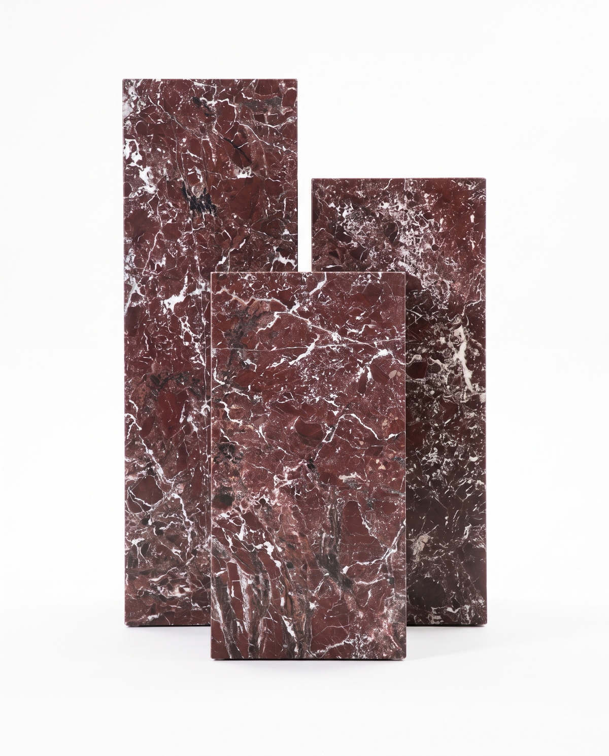 The Monolith Trio Pedestals - Transparent Maroon