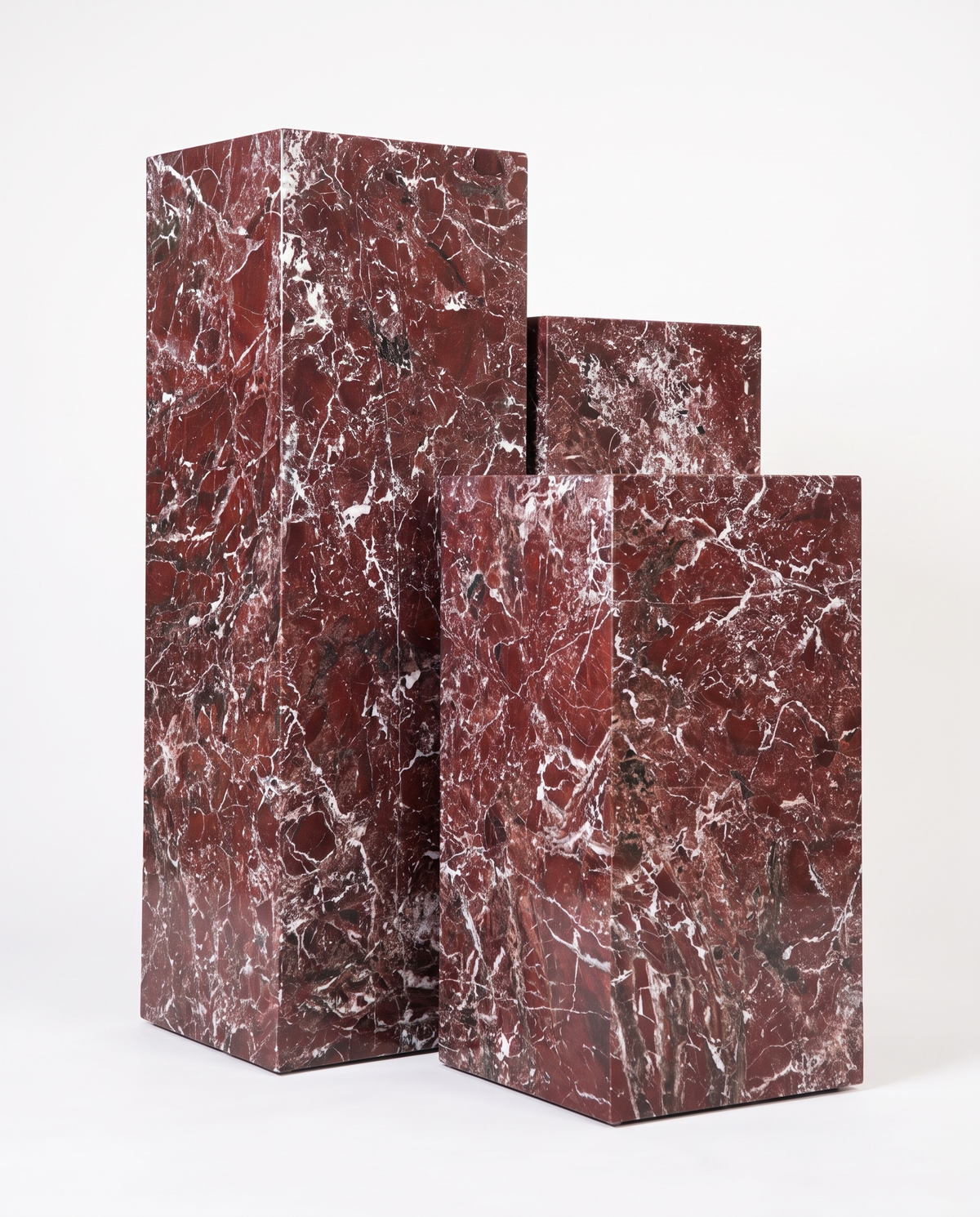 The Monolith Trio Pedestals - Transparent Maroon