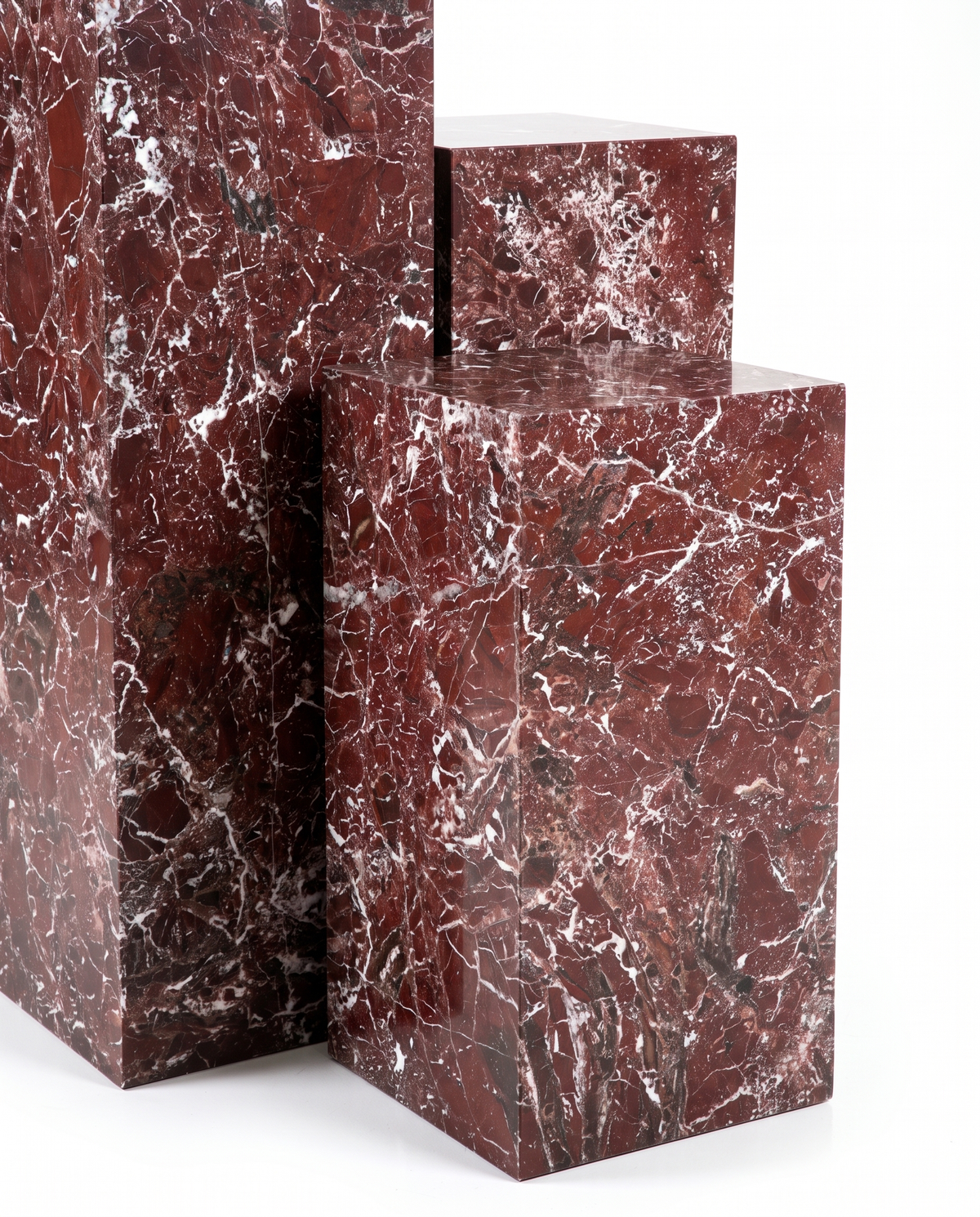 The Monolith Trio Pedestals - Transparent Maroon