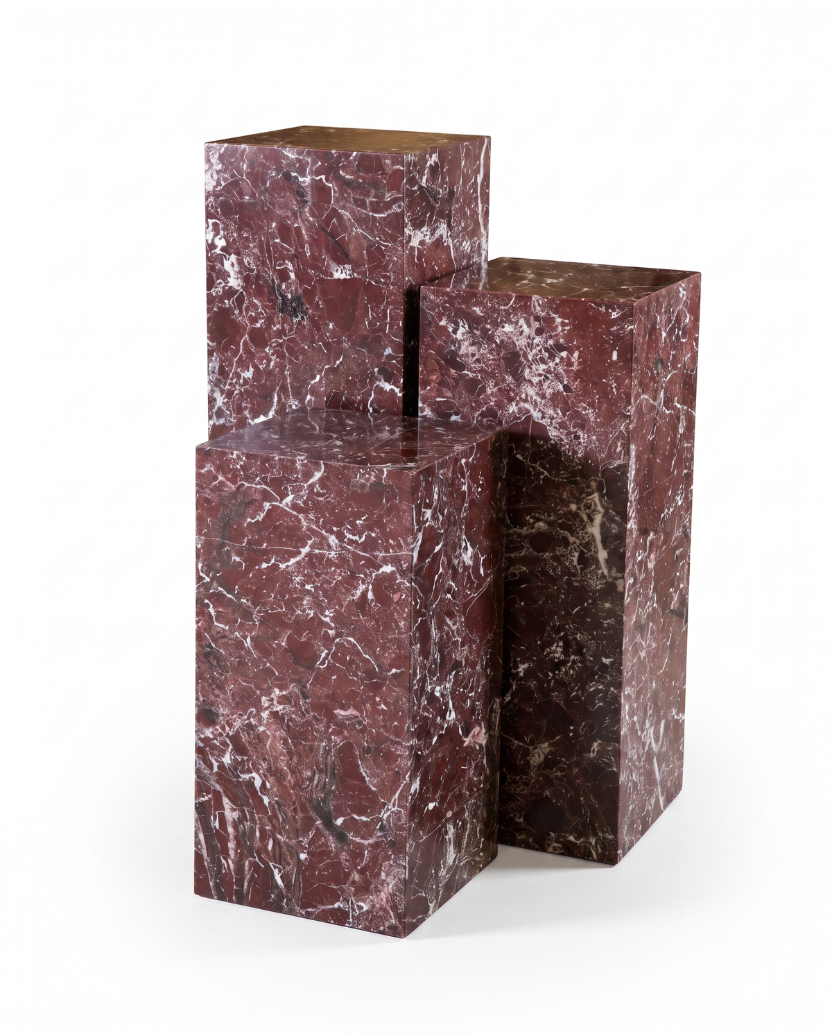 The Monolith Trio Pedestals - Transparent Maroon