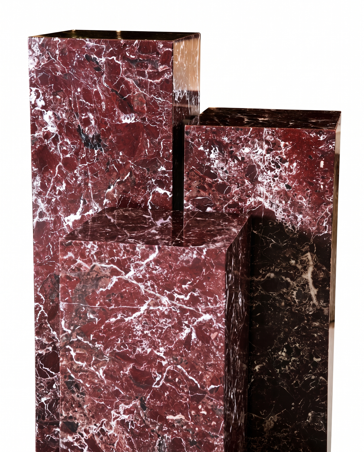 The Monolith Trio Pedestals - Transparent Maroon