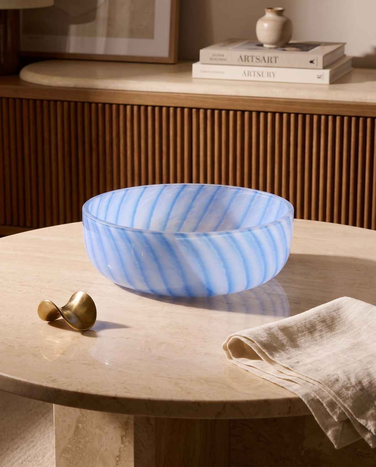 Mistral Blue Murano Centerpiece Bowl