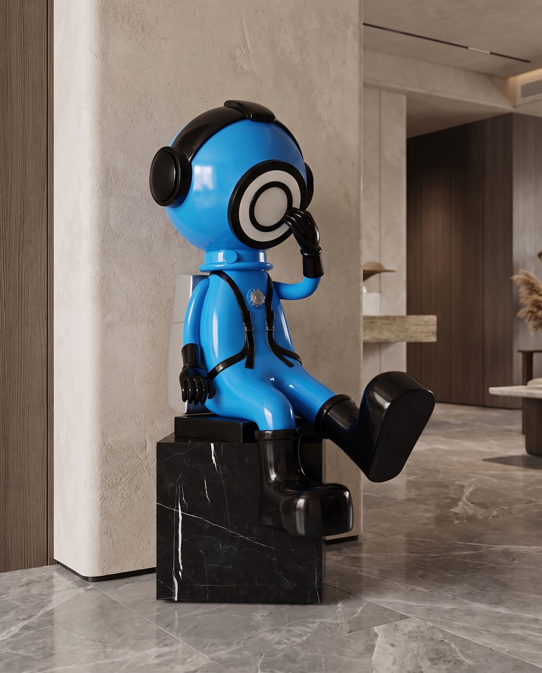 Modern Astro Blue Large Figurine (Without Pedestal)