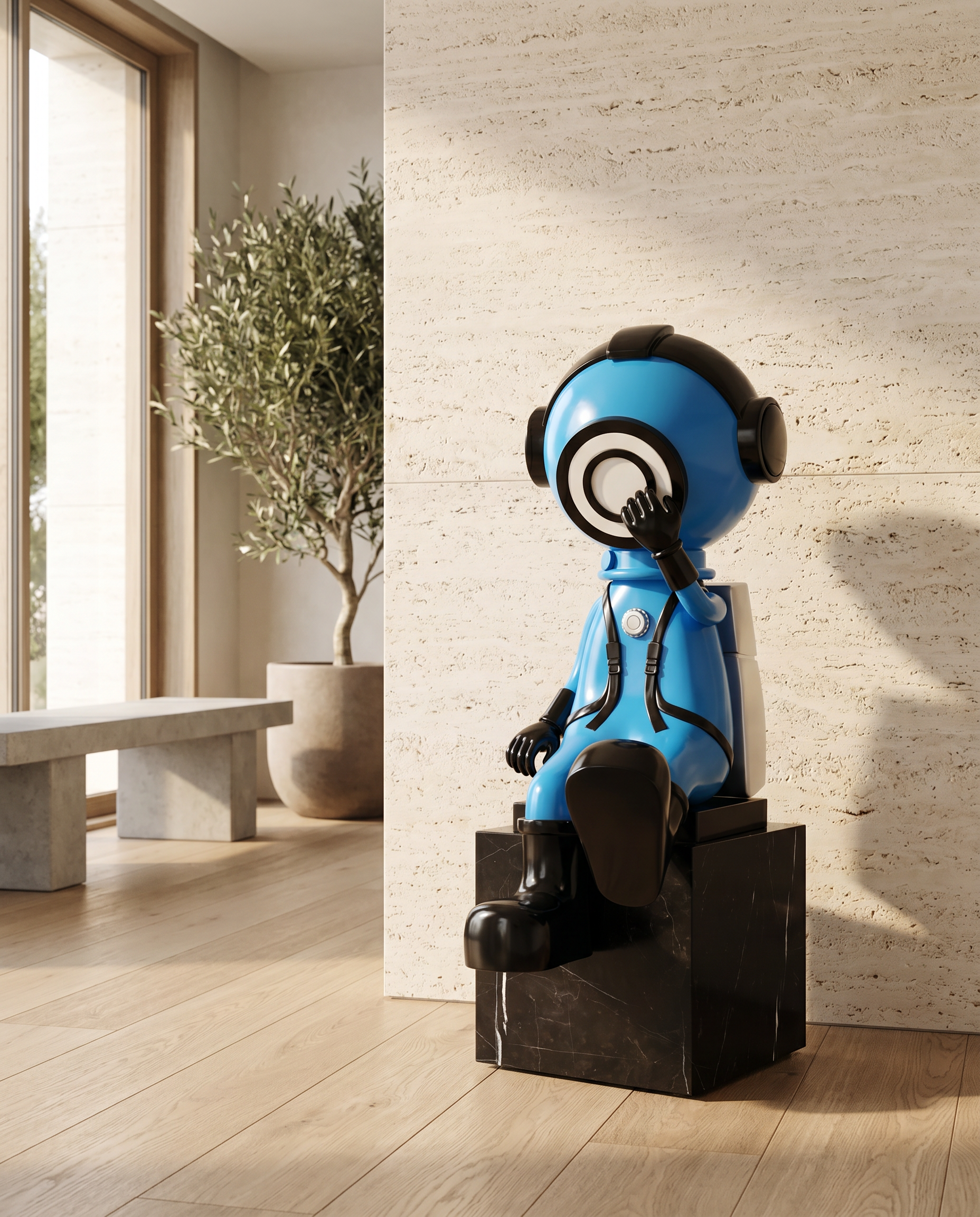 Modern Astro Blue Large Figurine (Without Pedestal)