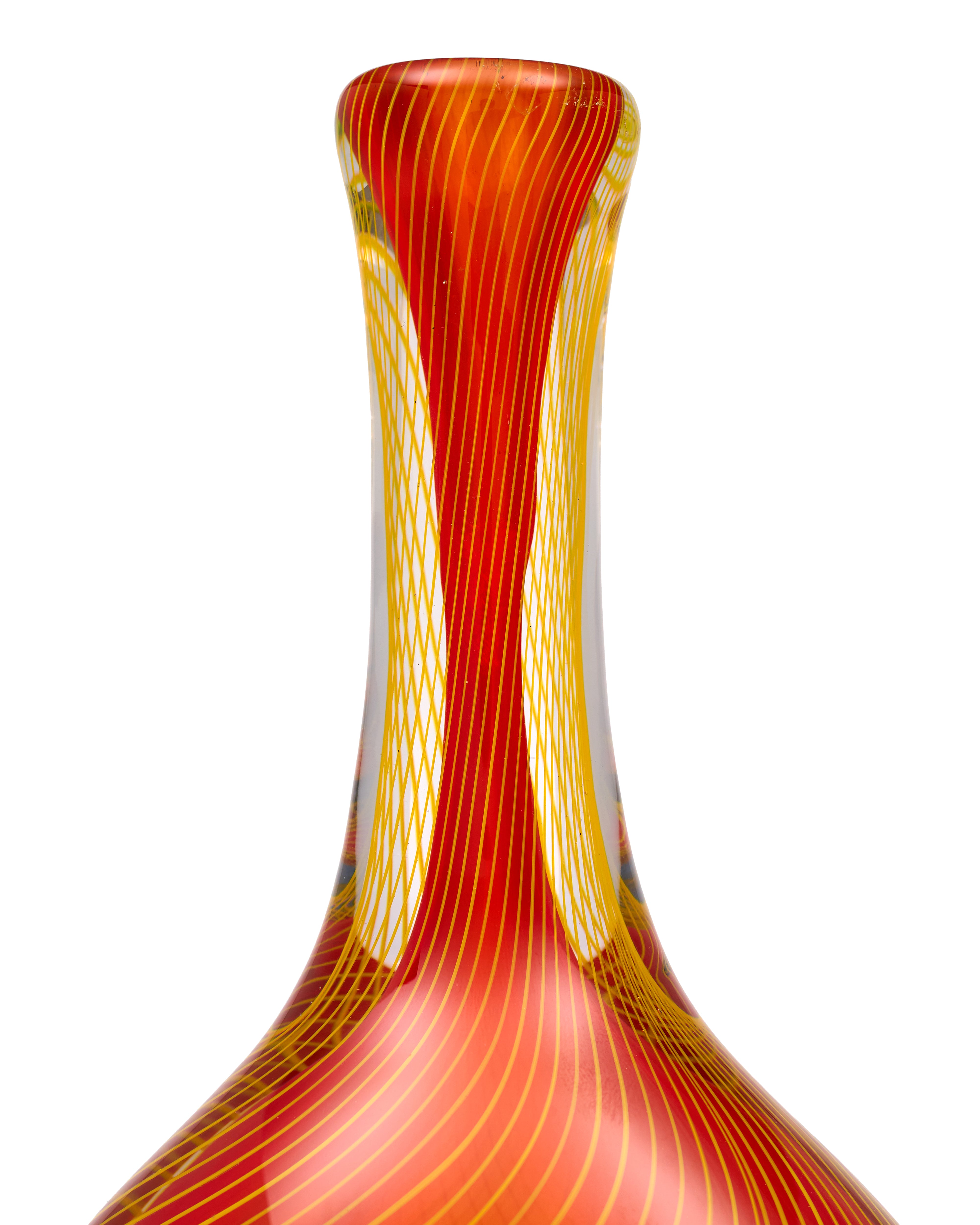 Celadon Murano Crystal Dual Vase Set