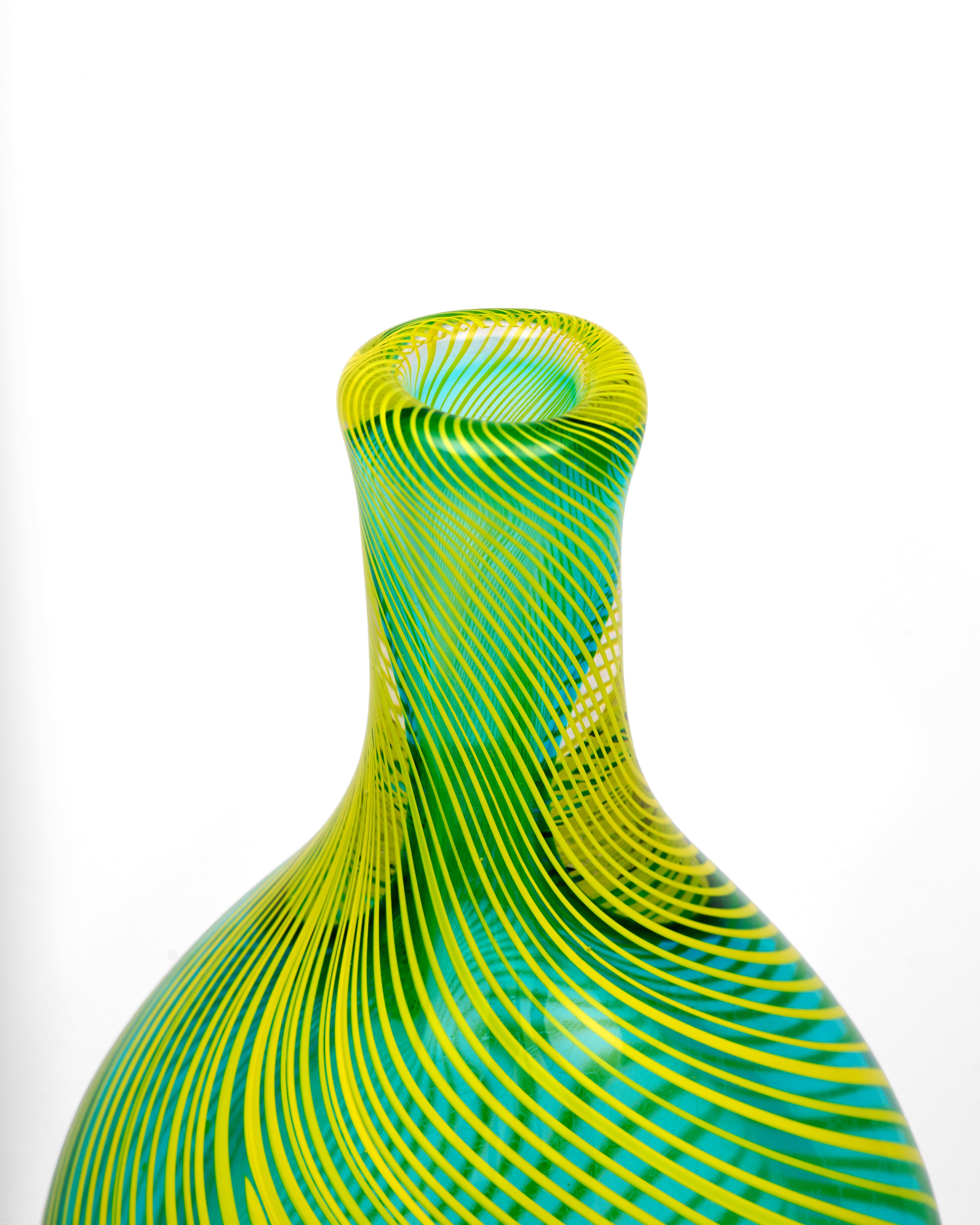 Celadon Murano Crystal Dual Vase Set
