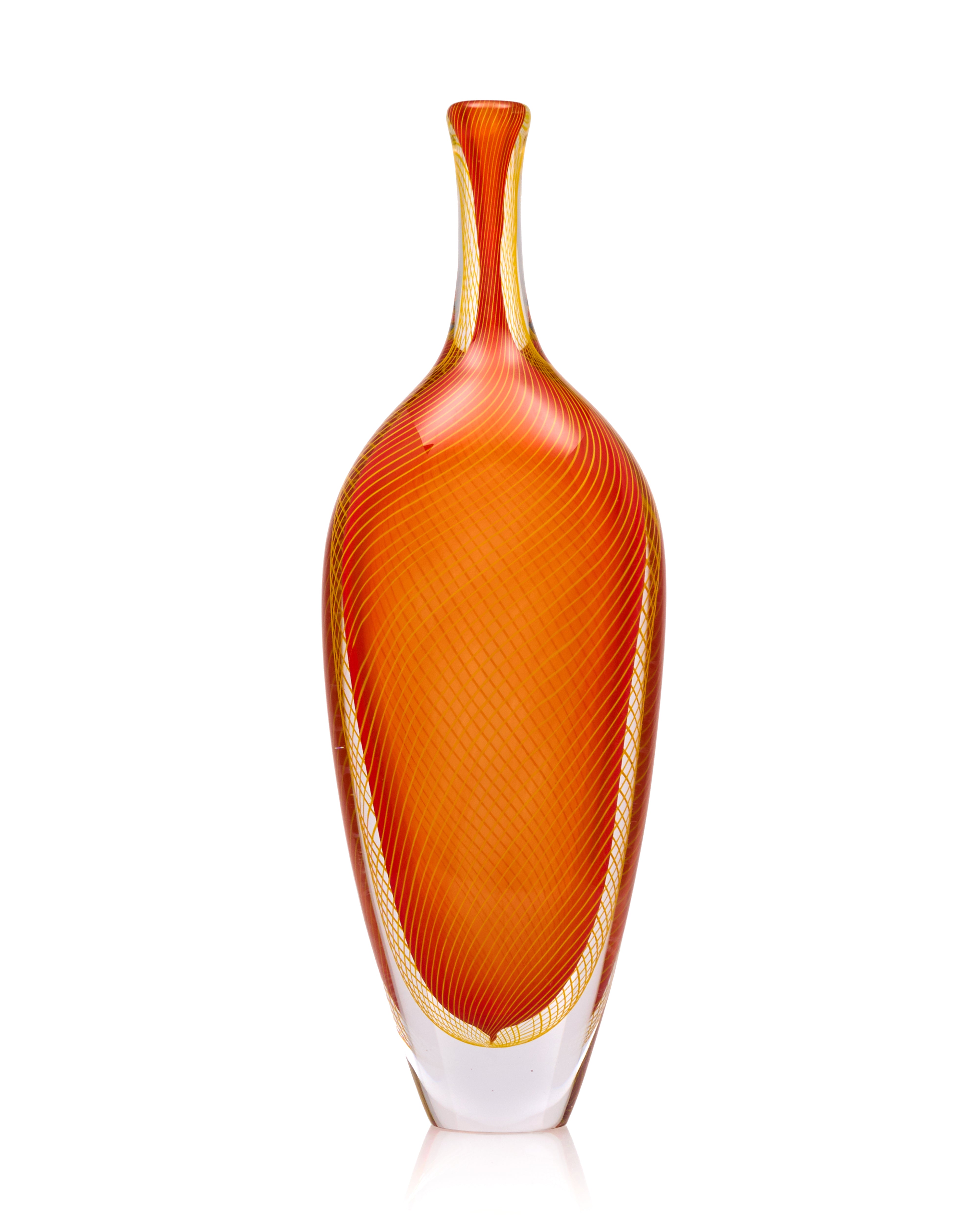 Celadon Murano Crystal Dual Vase Set
