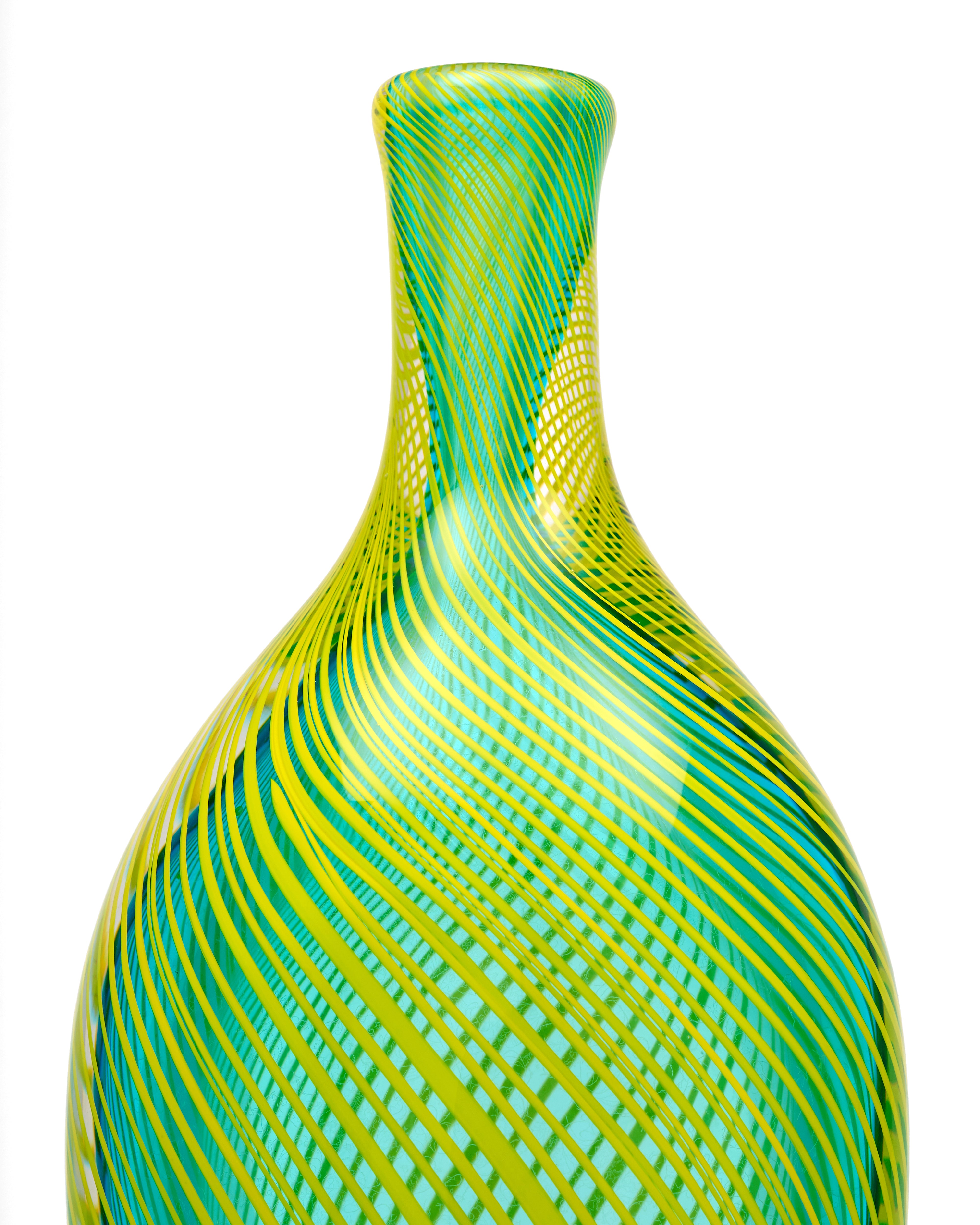 Celadon Murano Crystal Dual Vase Set