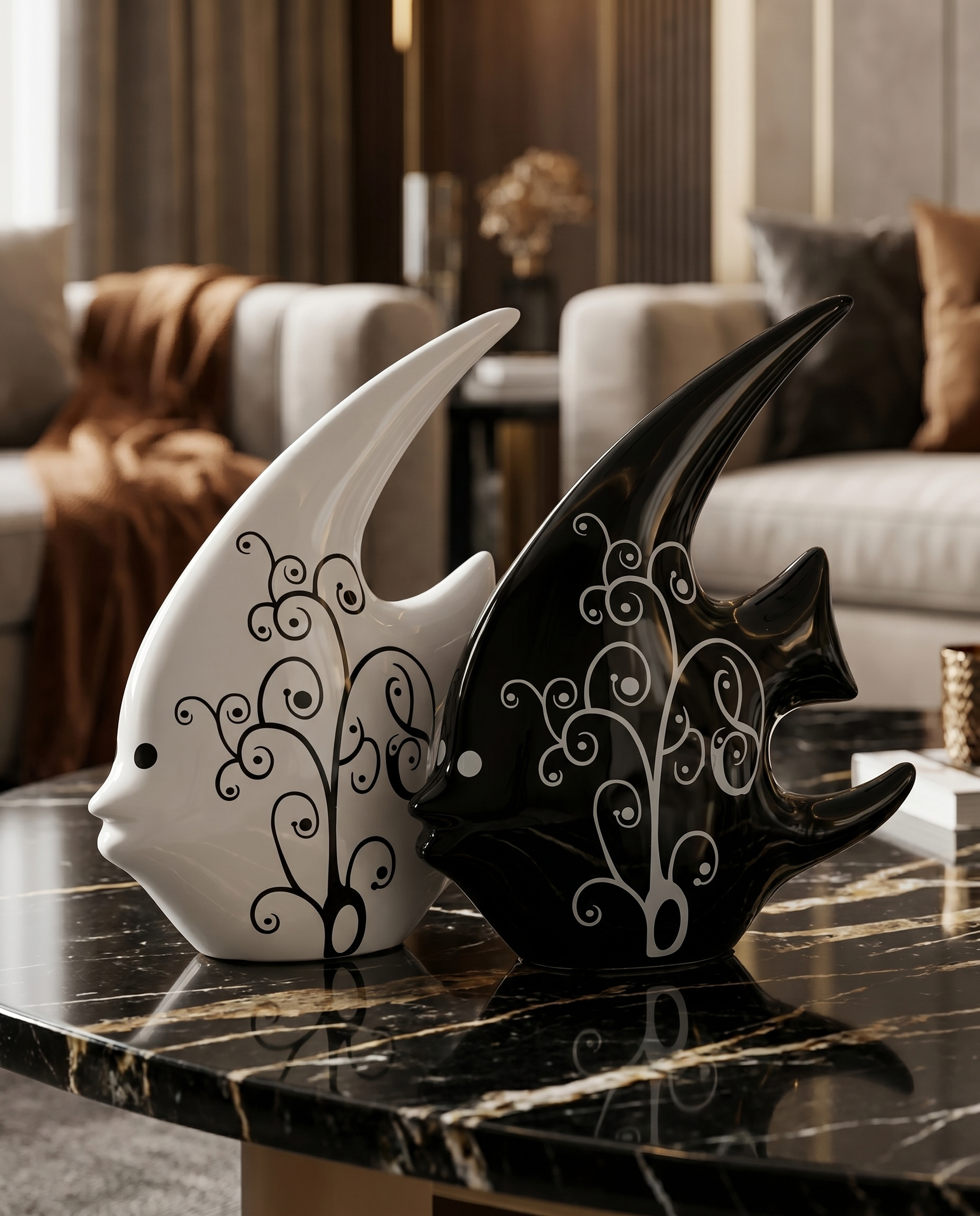 Monochrome Fish Decor