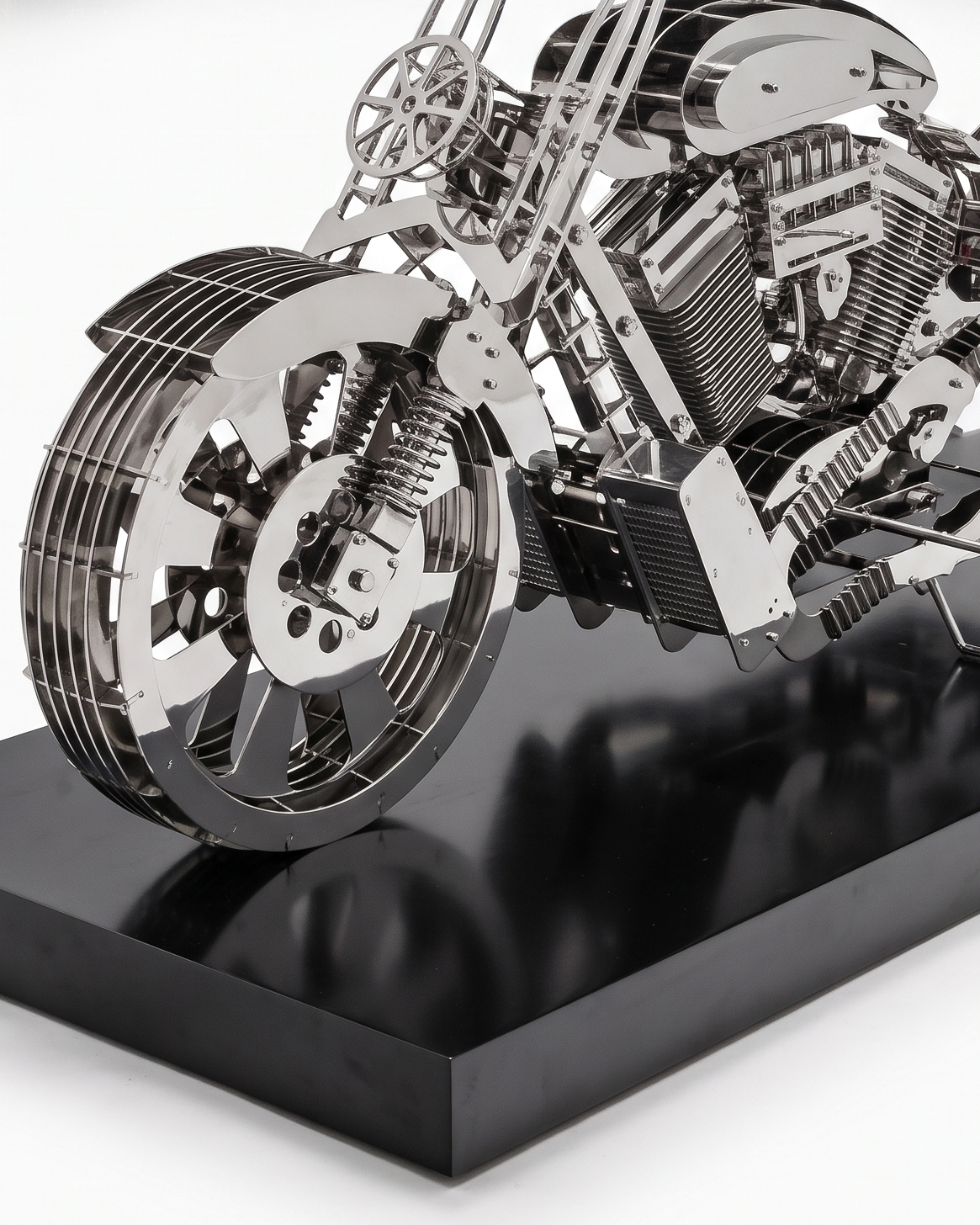 Motobike Stainless Steel Large Sculpture