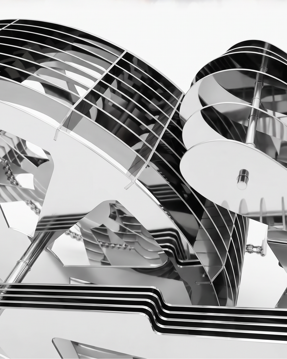 Motobike Stainless Steel Large Sculpture