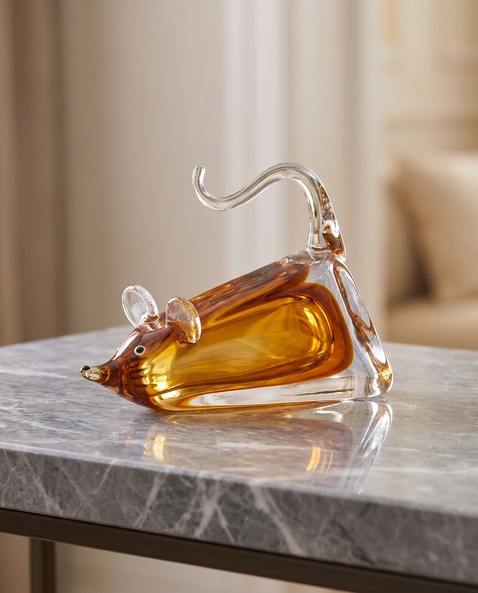 Mouser Crystal Glass Decor