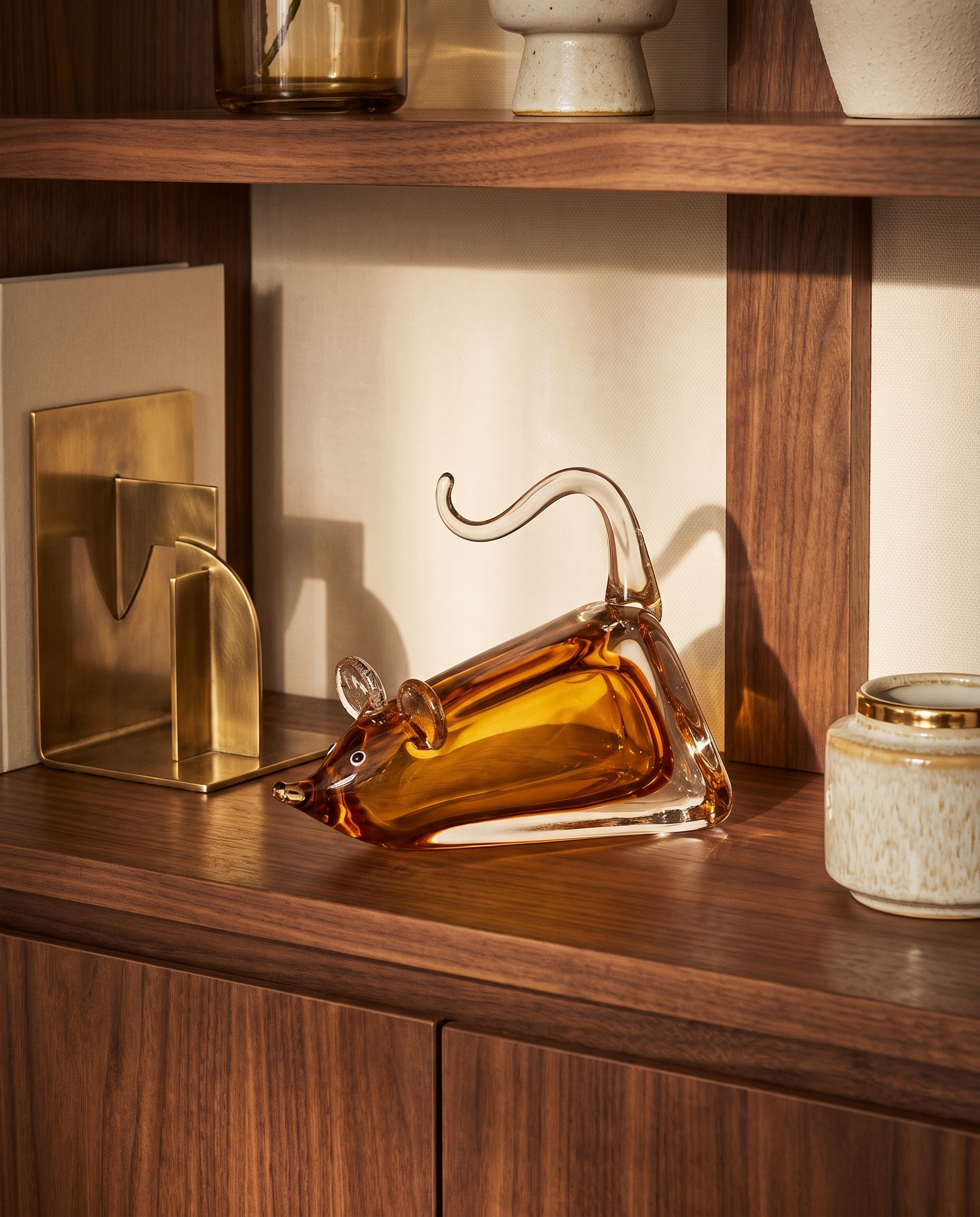 Mouser Crystal Glass Decor