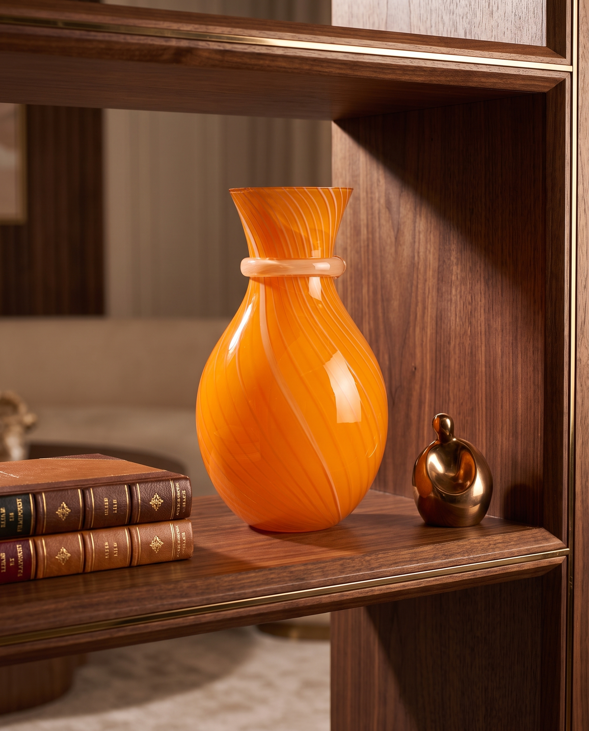 Sable Murano Orange Vase
