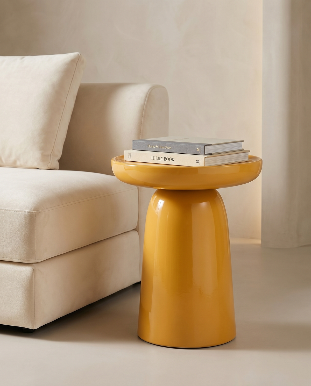 Mushroom Accent Side Table - Yellow