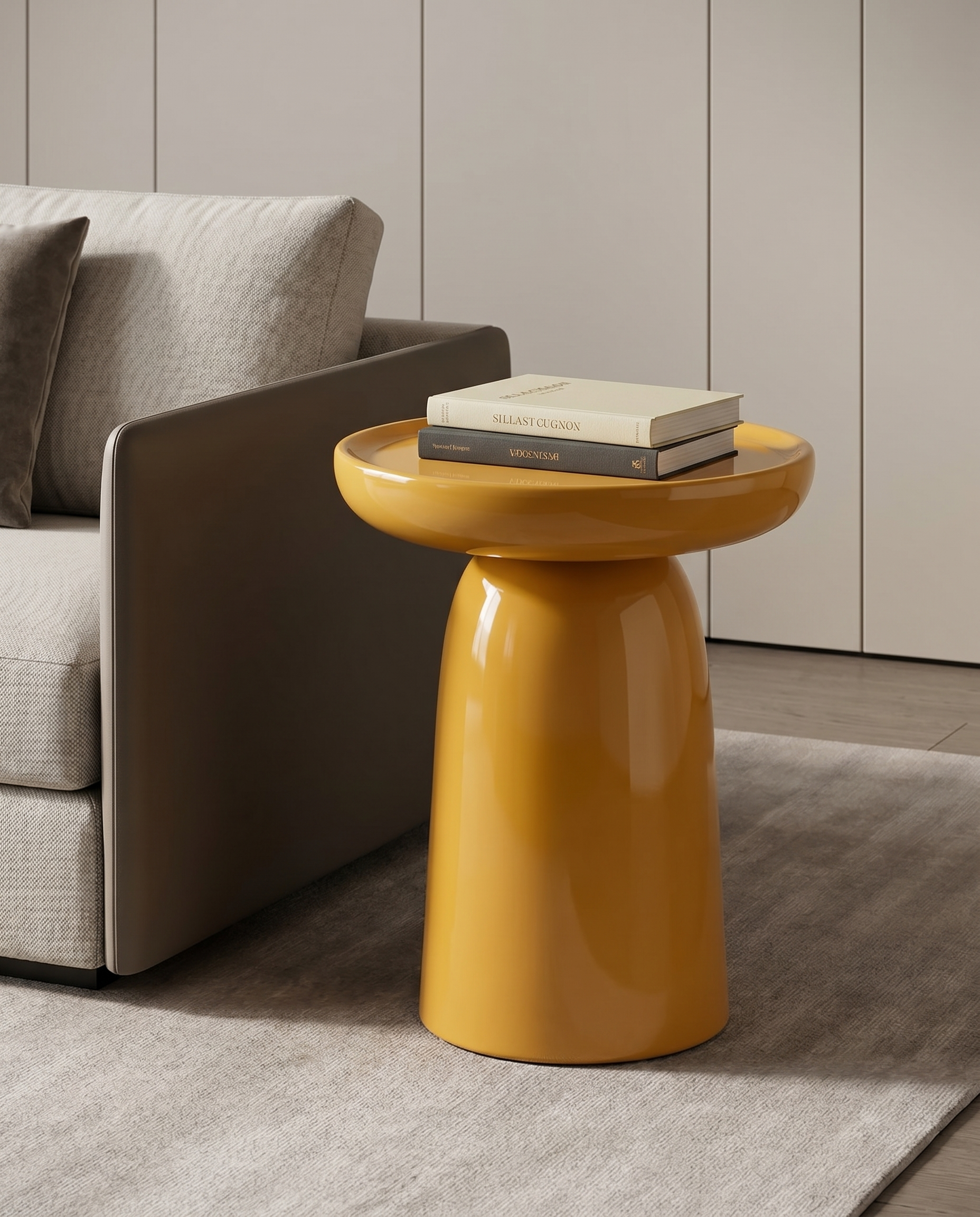Mushroom Accent Side Table - Yellow