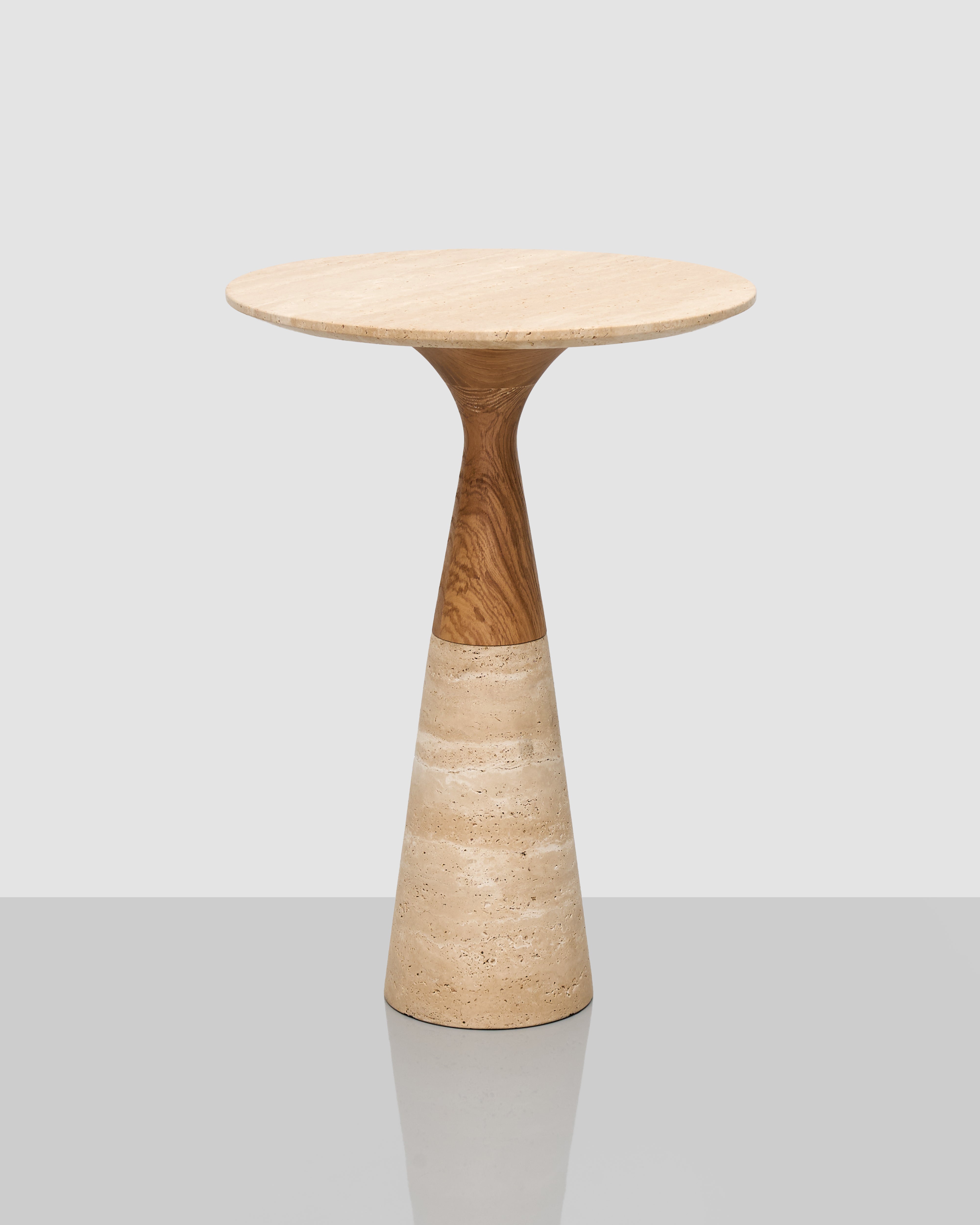 Nicole Marble Side Table luxury home accent with refined ivory marble and pillar-inspired silhouette
