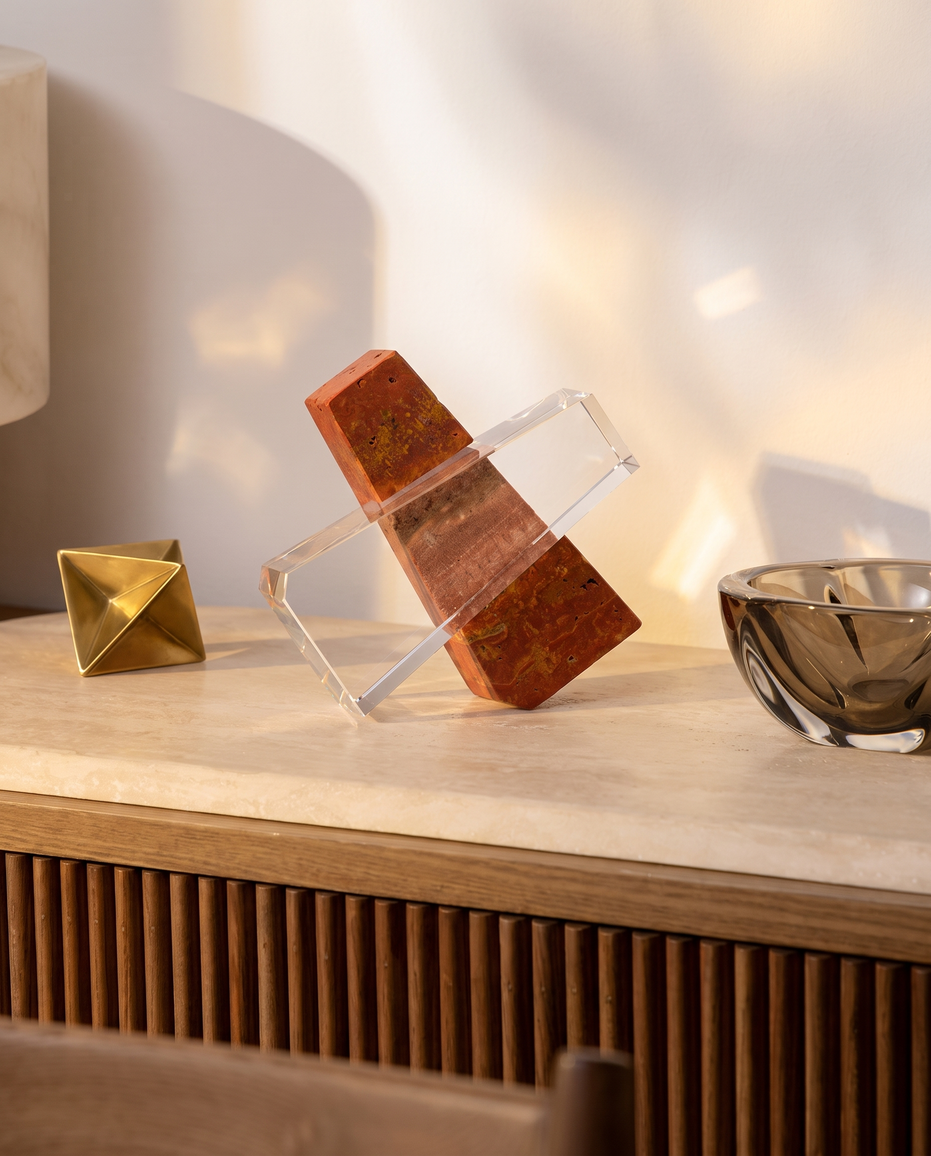 The Obelisk Balance Red Stone Decor