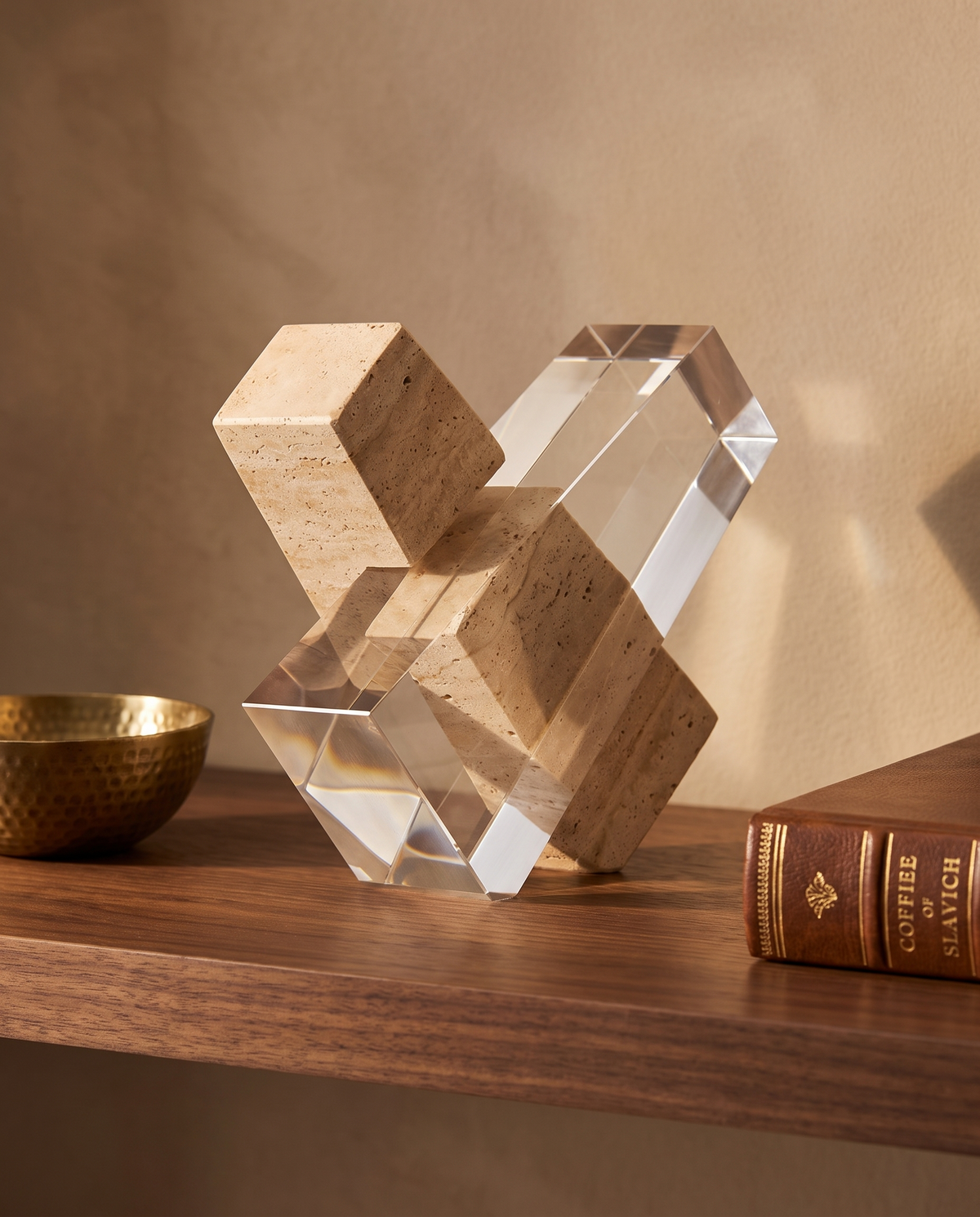 The Obelisk Balance Beige Stone Decor