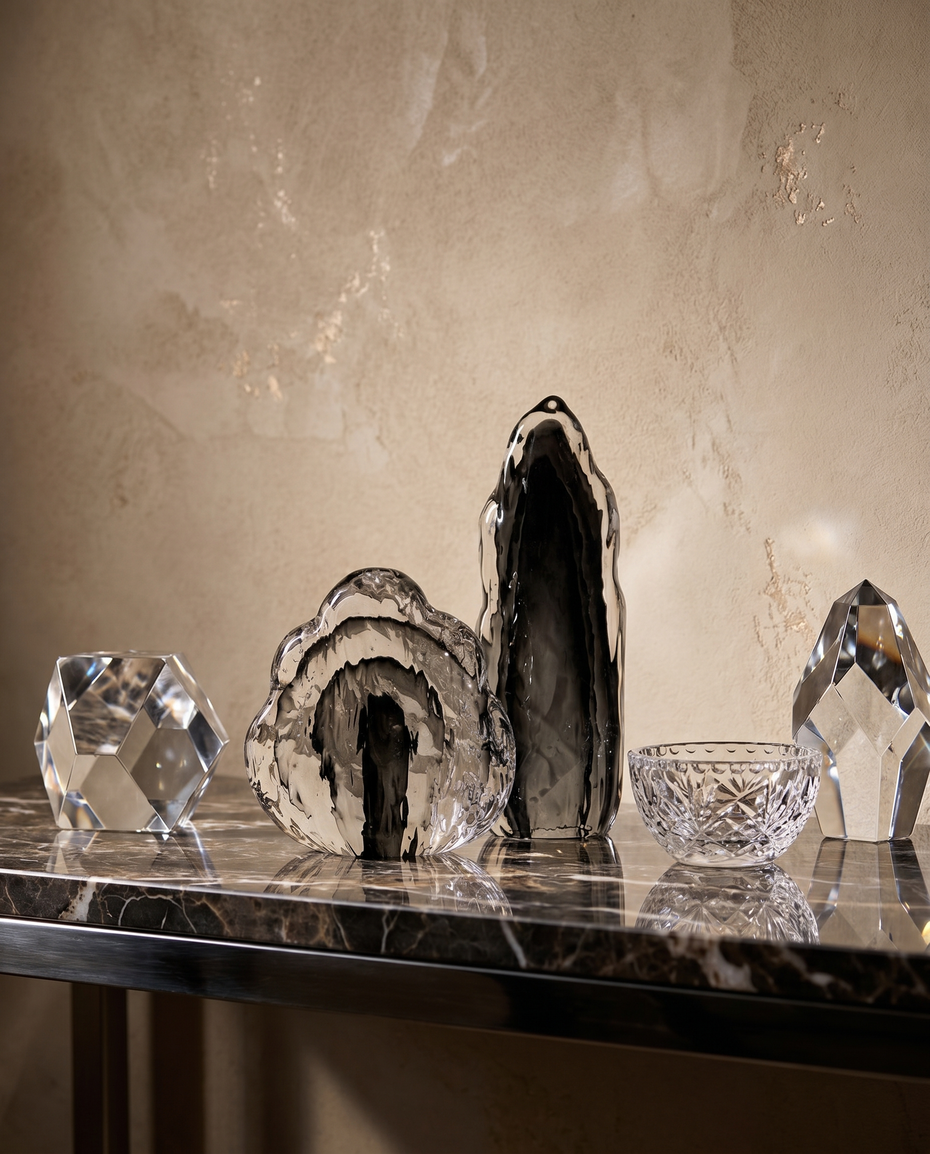 Obsidian Crystal Duo Decor