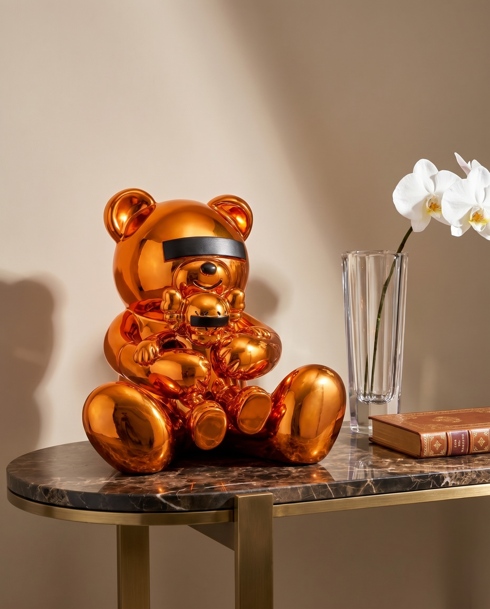 Resyn Teddy Bear Orange Figurine