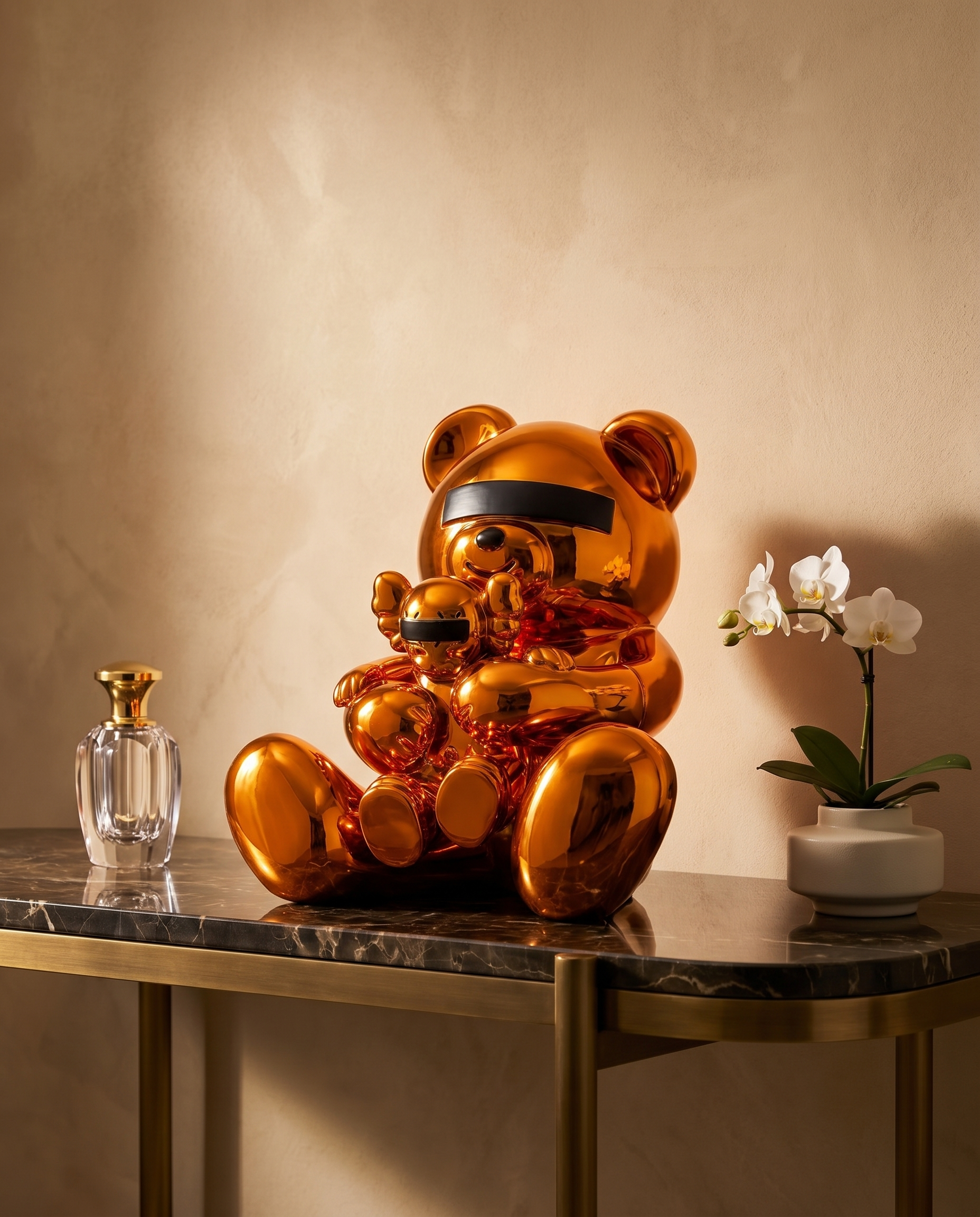 Resyn Teddy Bear Orange Figurine
