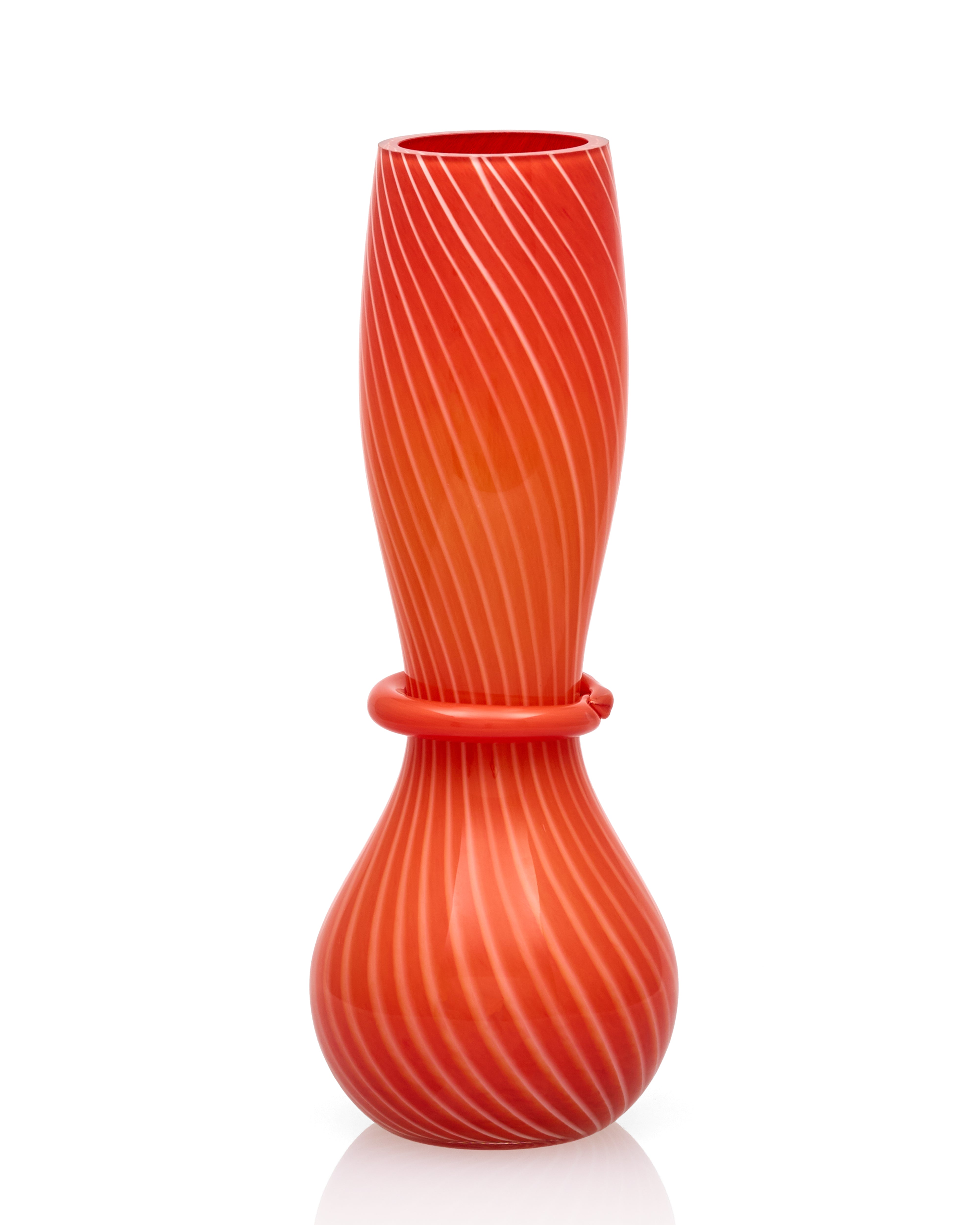 Noma Deep Coral Red Murano Vase