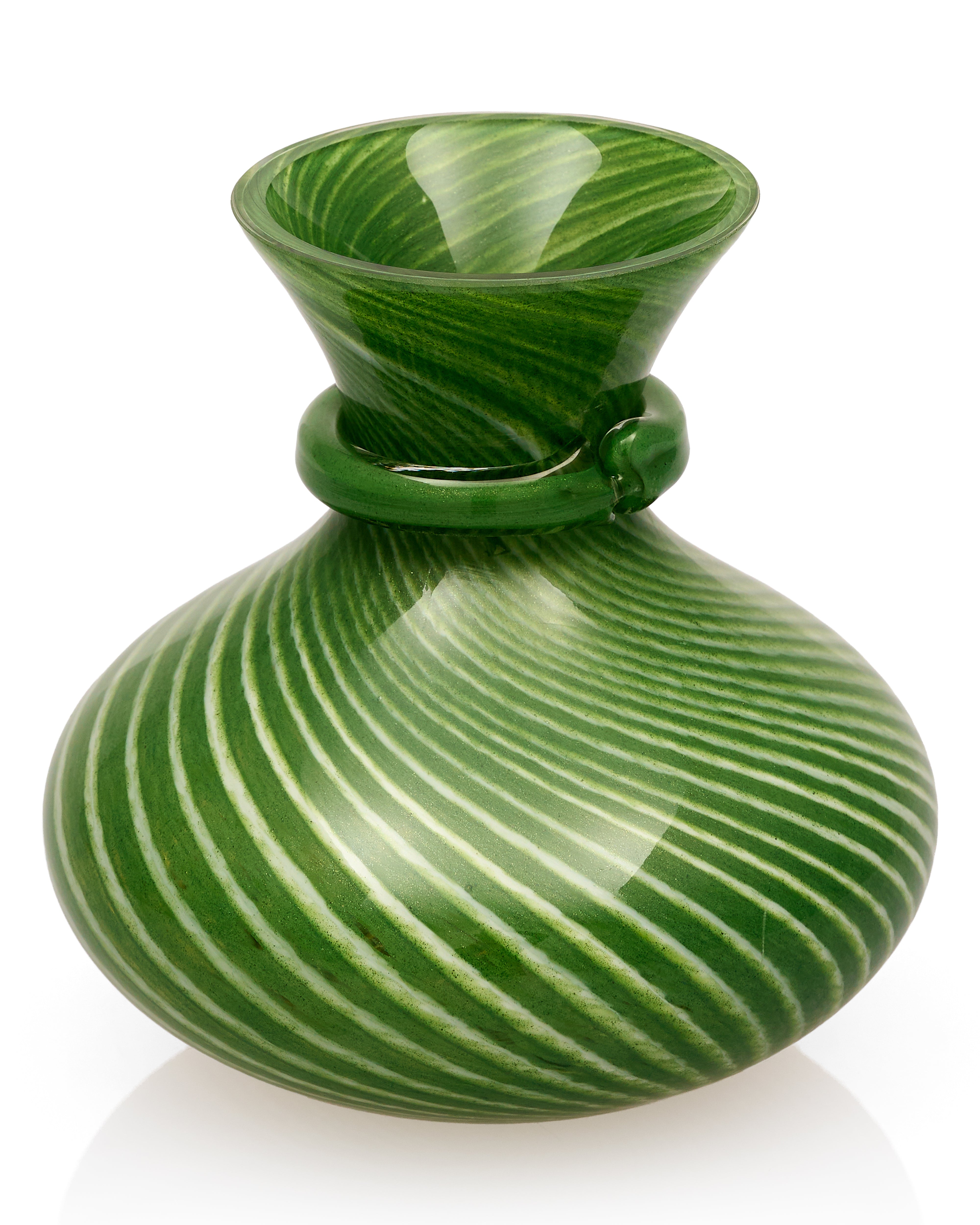 Linea Palm Green Murano Vase