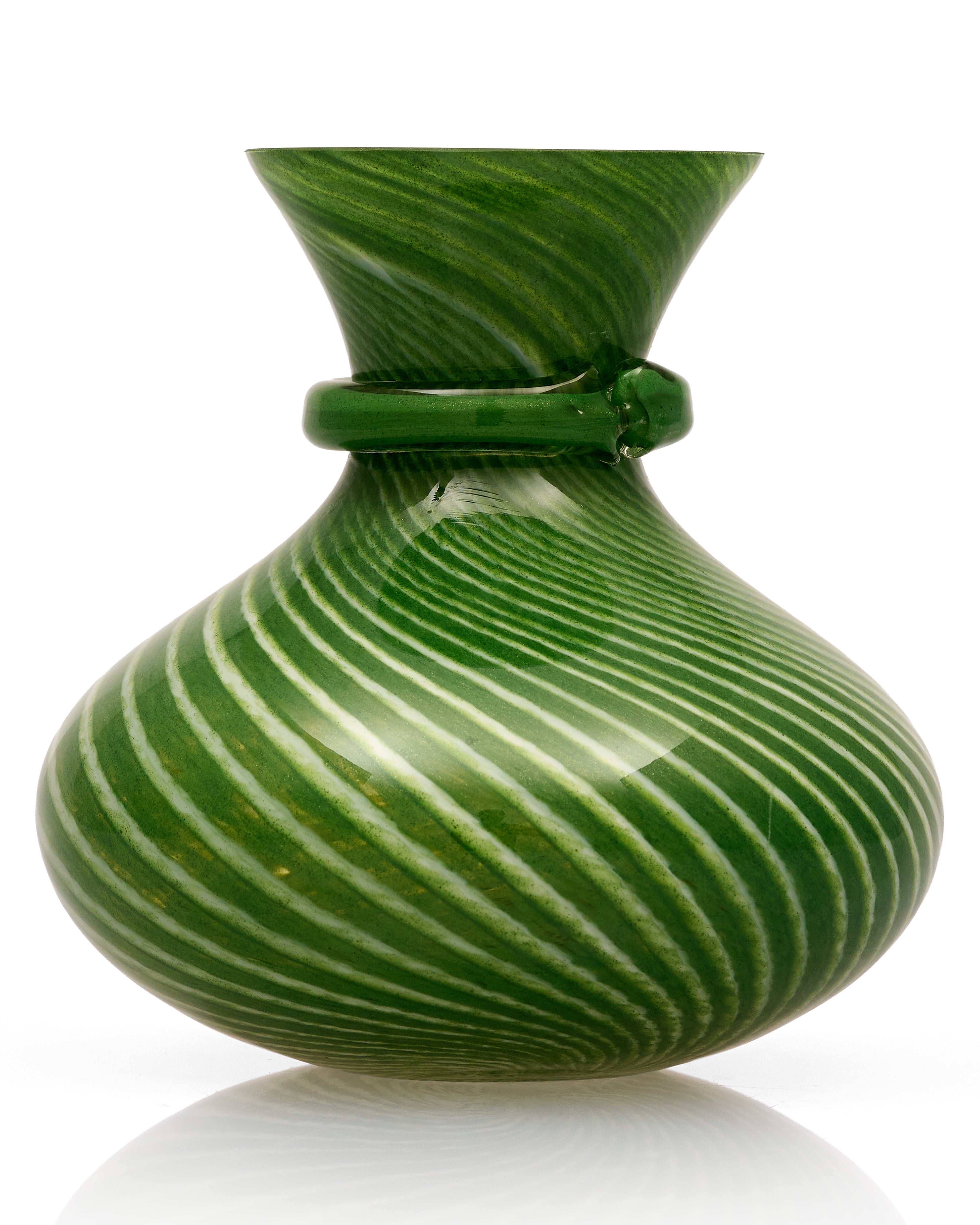 Linea Palm Green Murano Vase