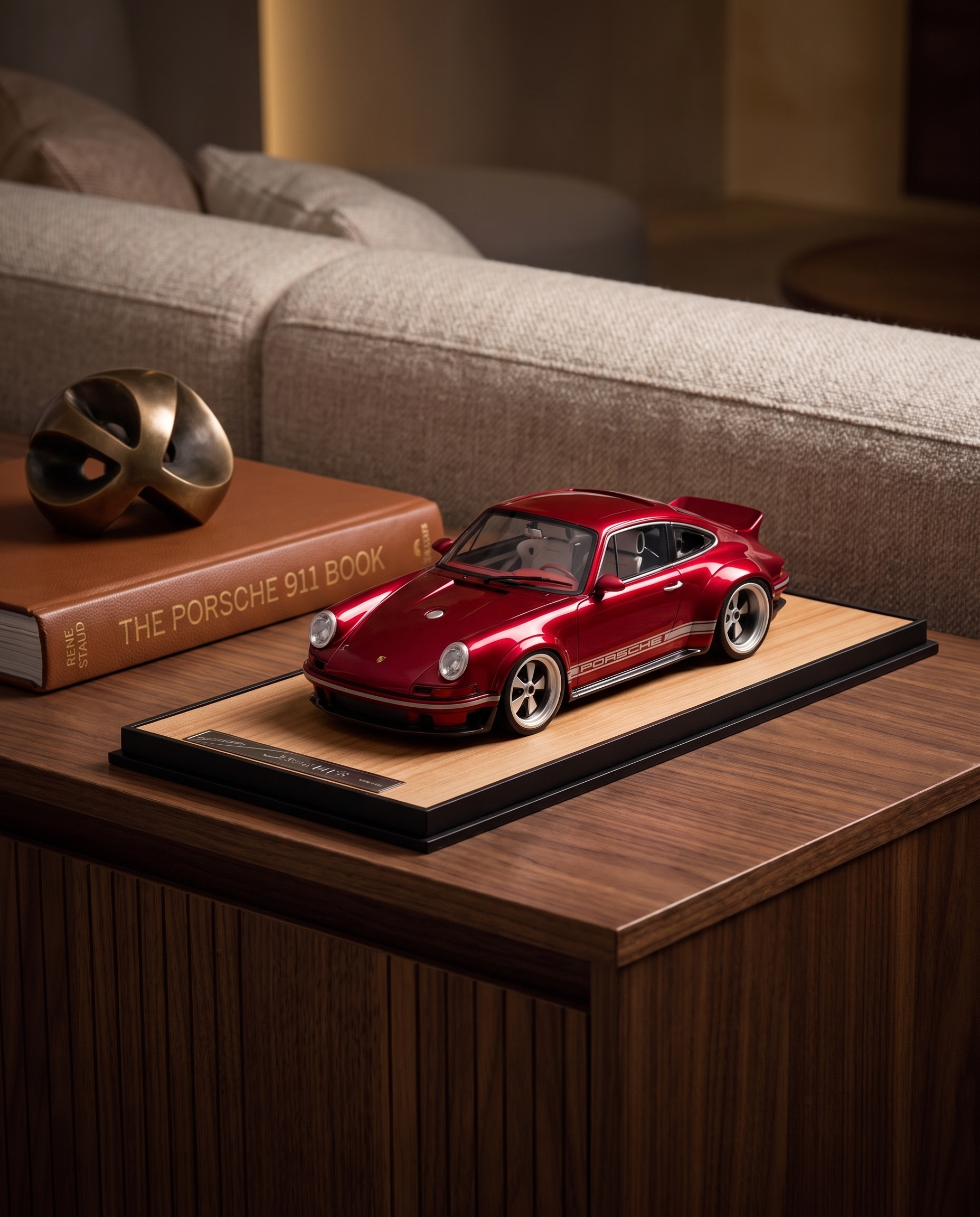 Cherry Red Porsche Vintage Car Decor