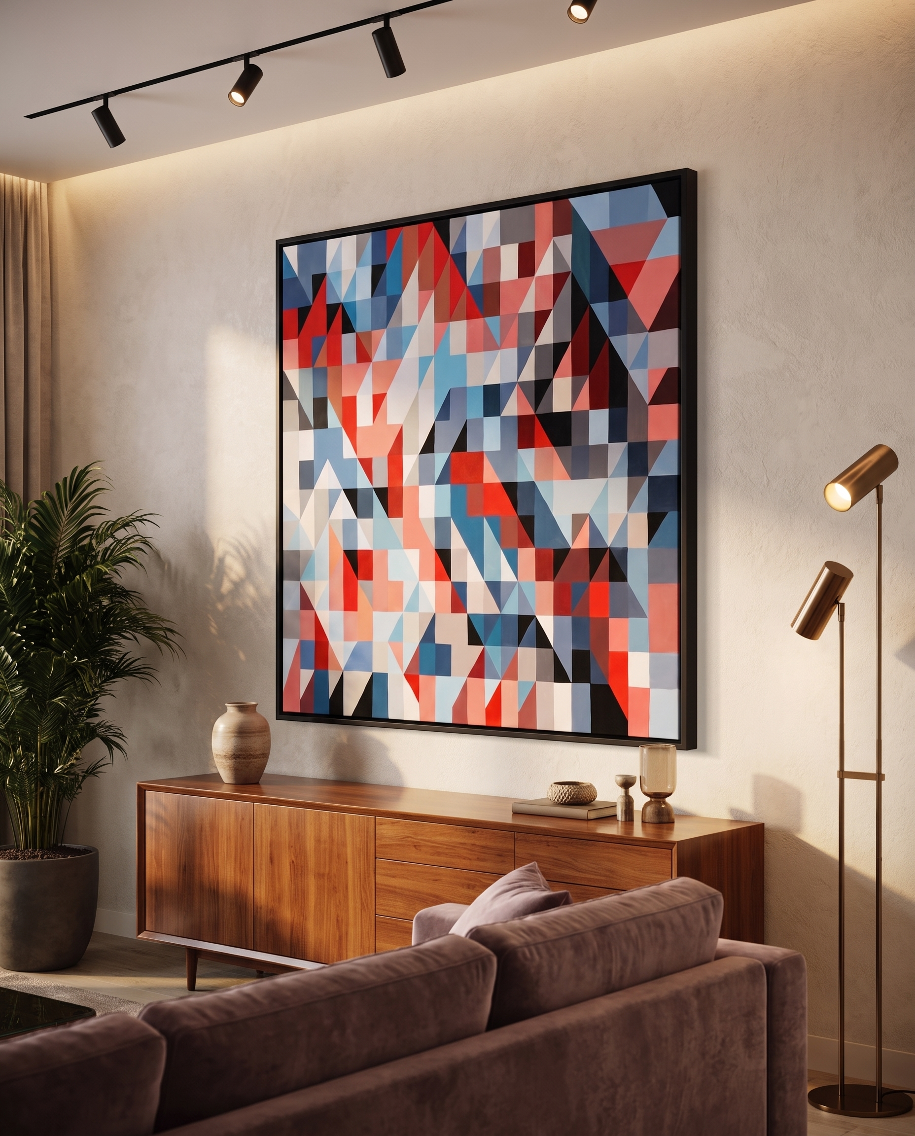 Prismic Aura - Geometric Illusion Modern Wallart