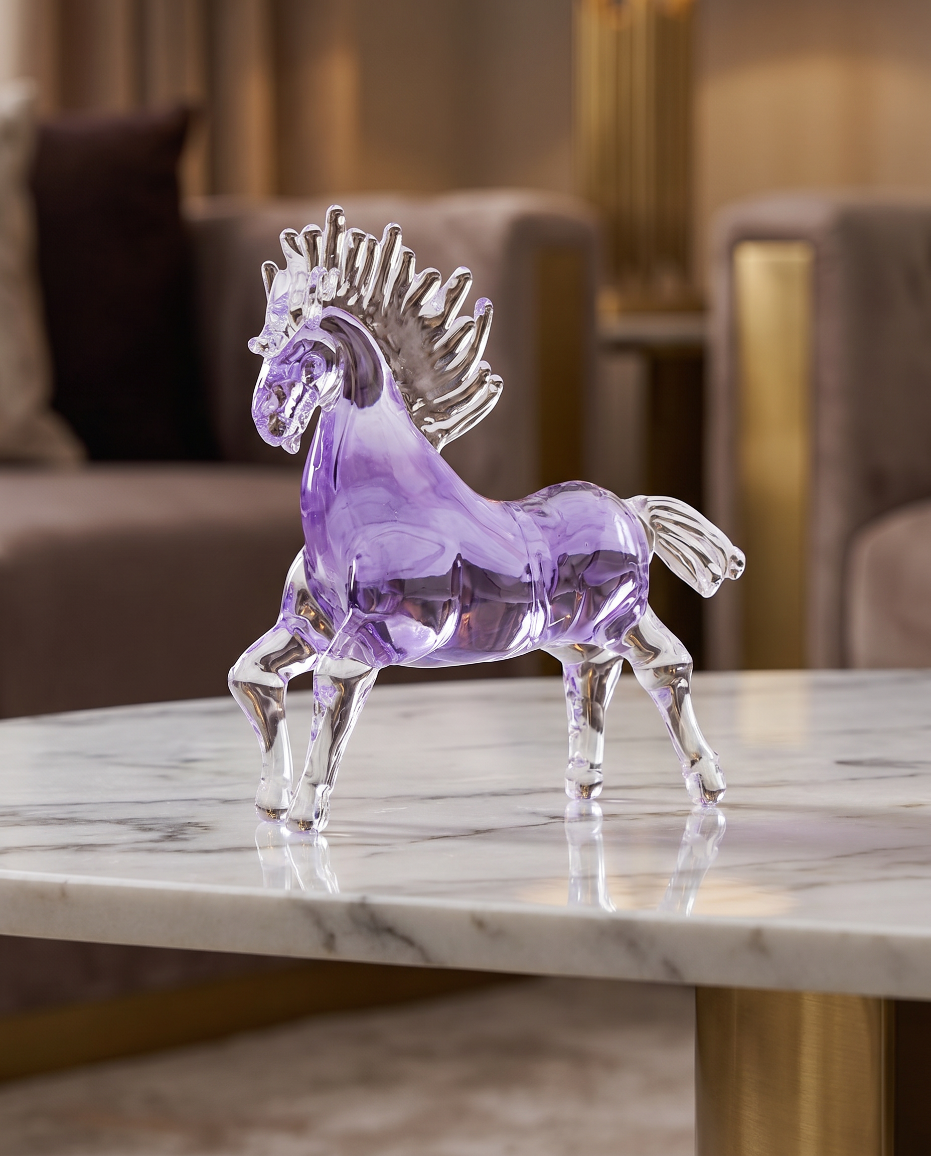Nuvia Crystal Glass Horse Decor