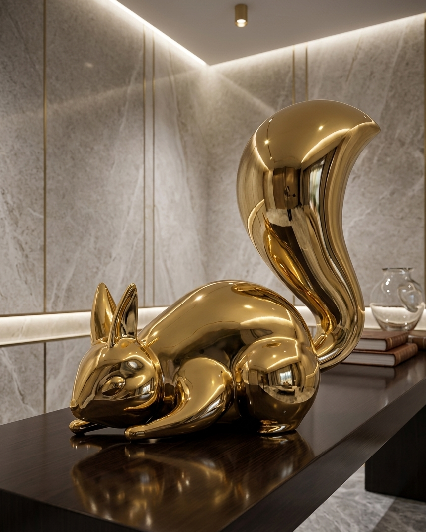 Minimalist Golden Rabbit Decor