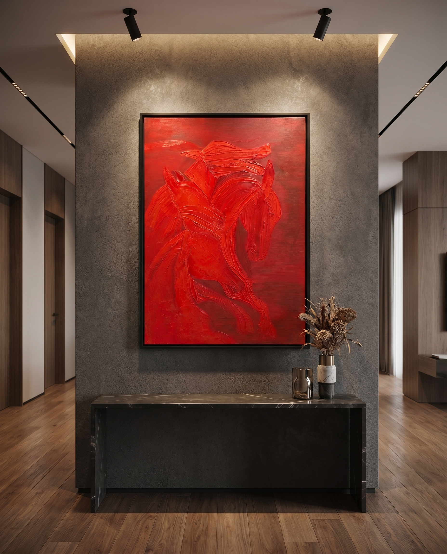 Crimson Stallion - Modern Wallart