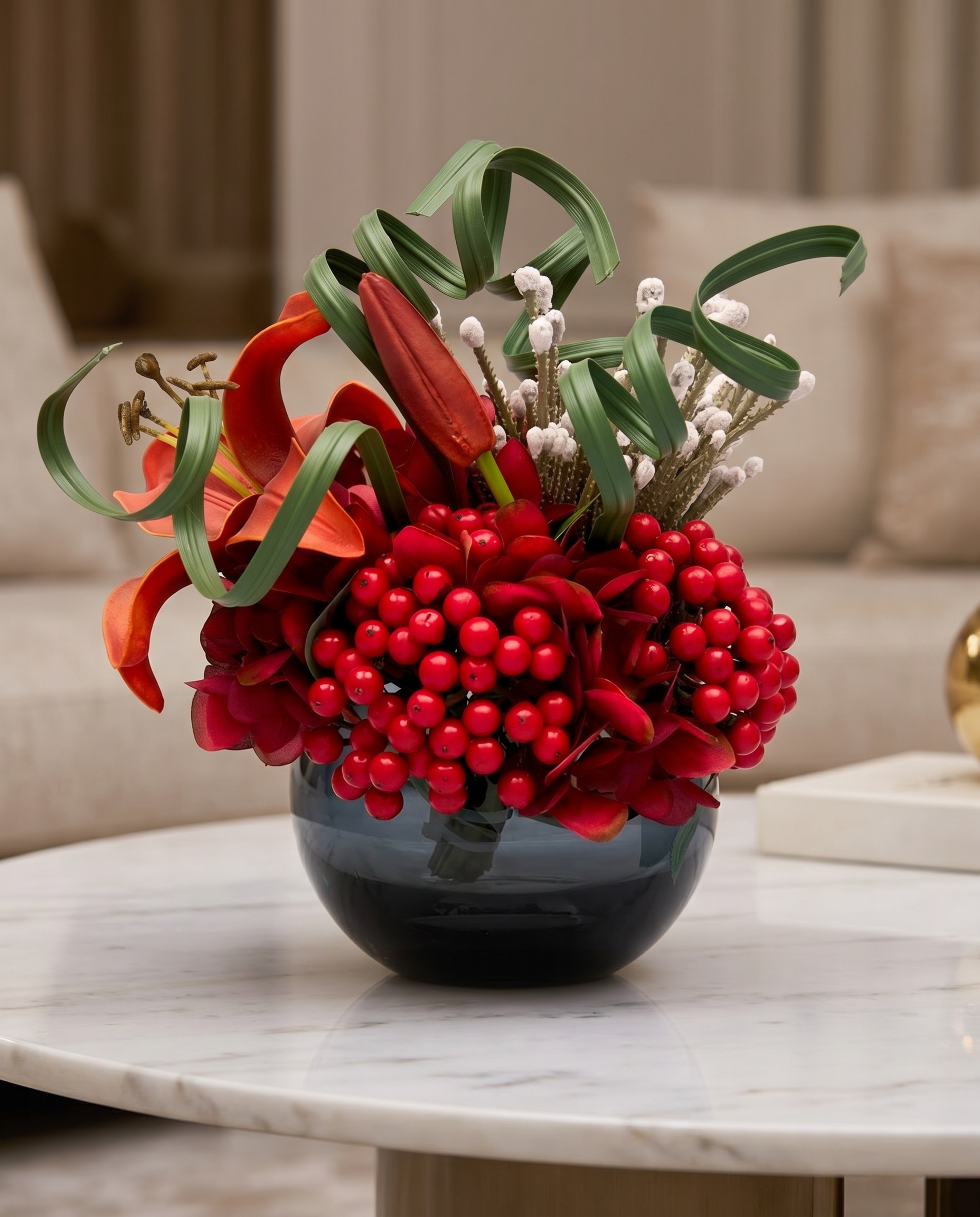 Restorma Red Artificial Flowering Plant