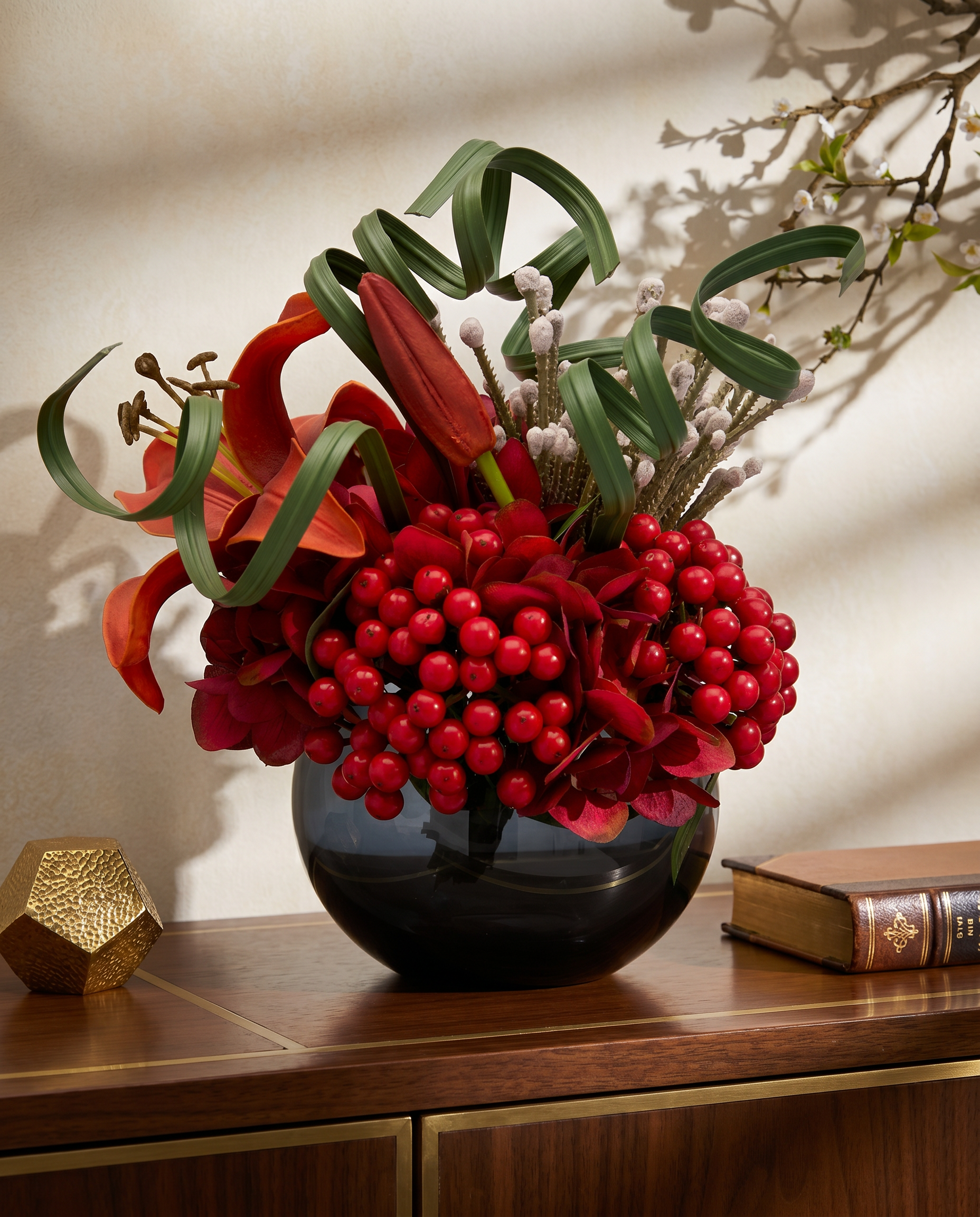 Restorma Red Artificial Flowering Plant