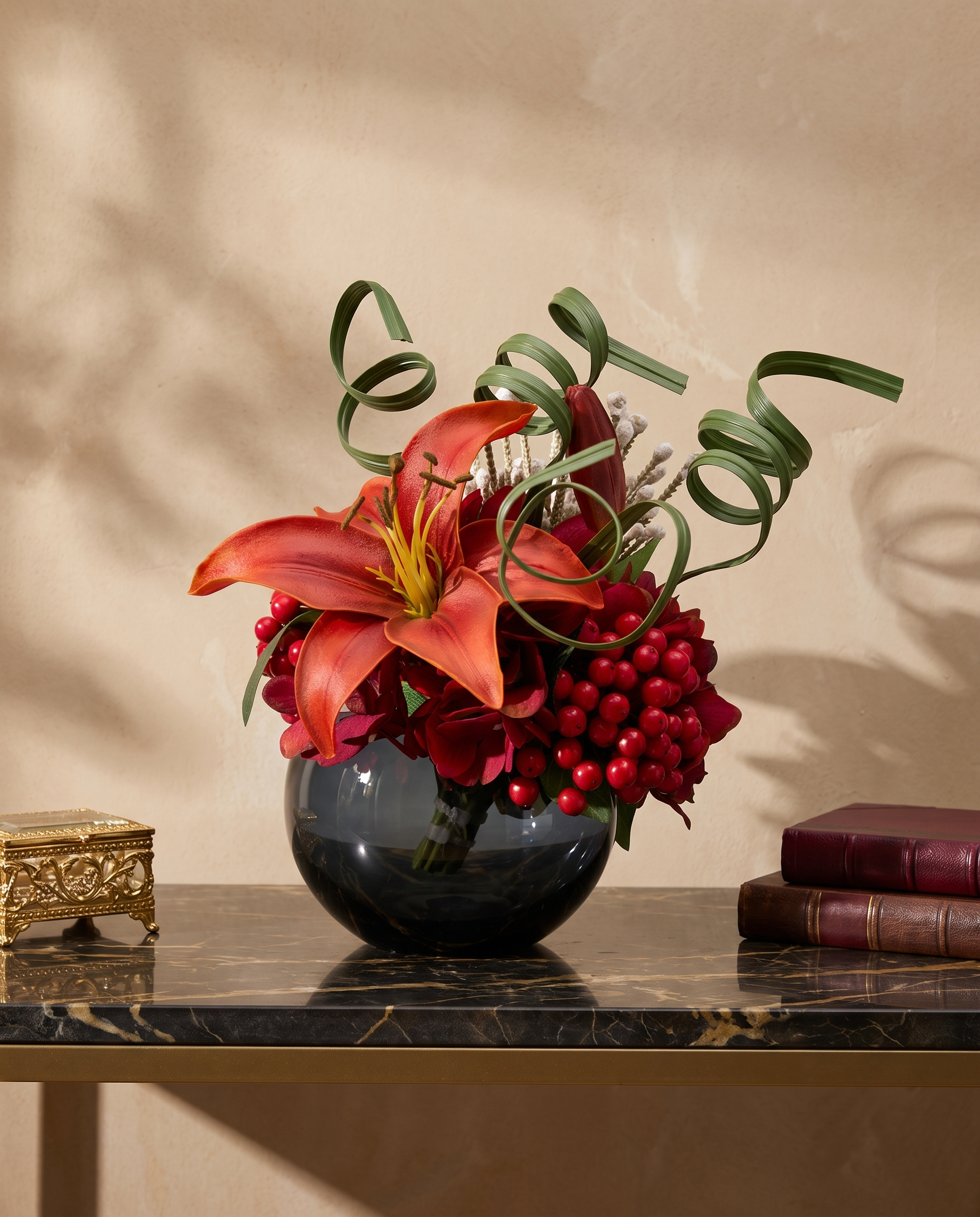Restorma Red Artificial Flowering Plant