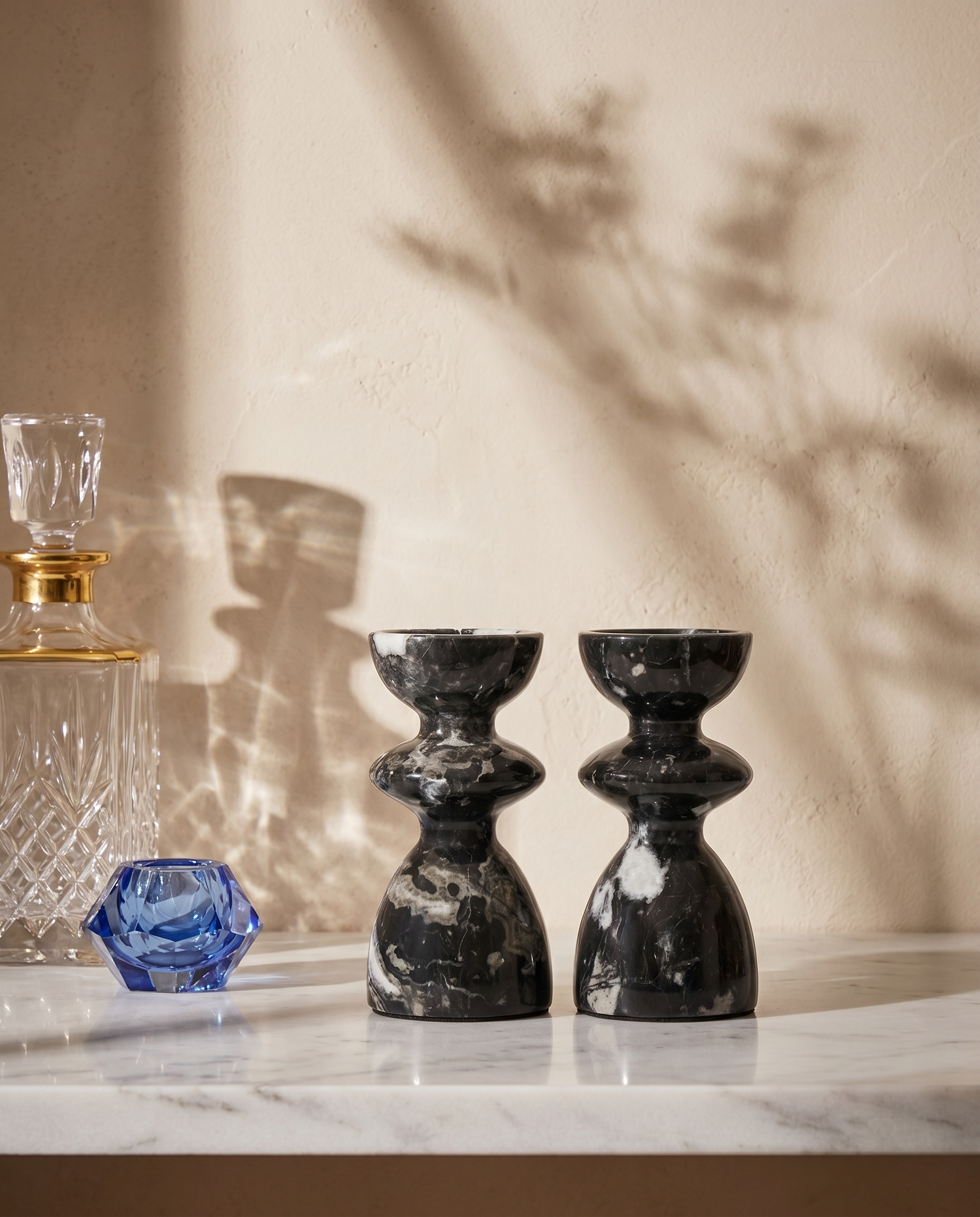 Ripple Marble Candle Holder