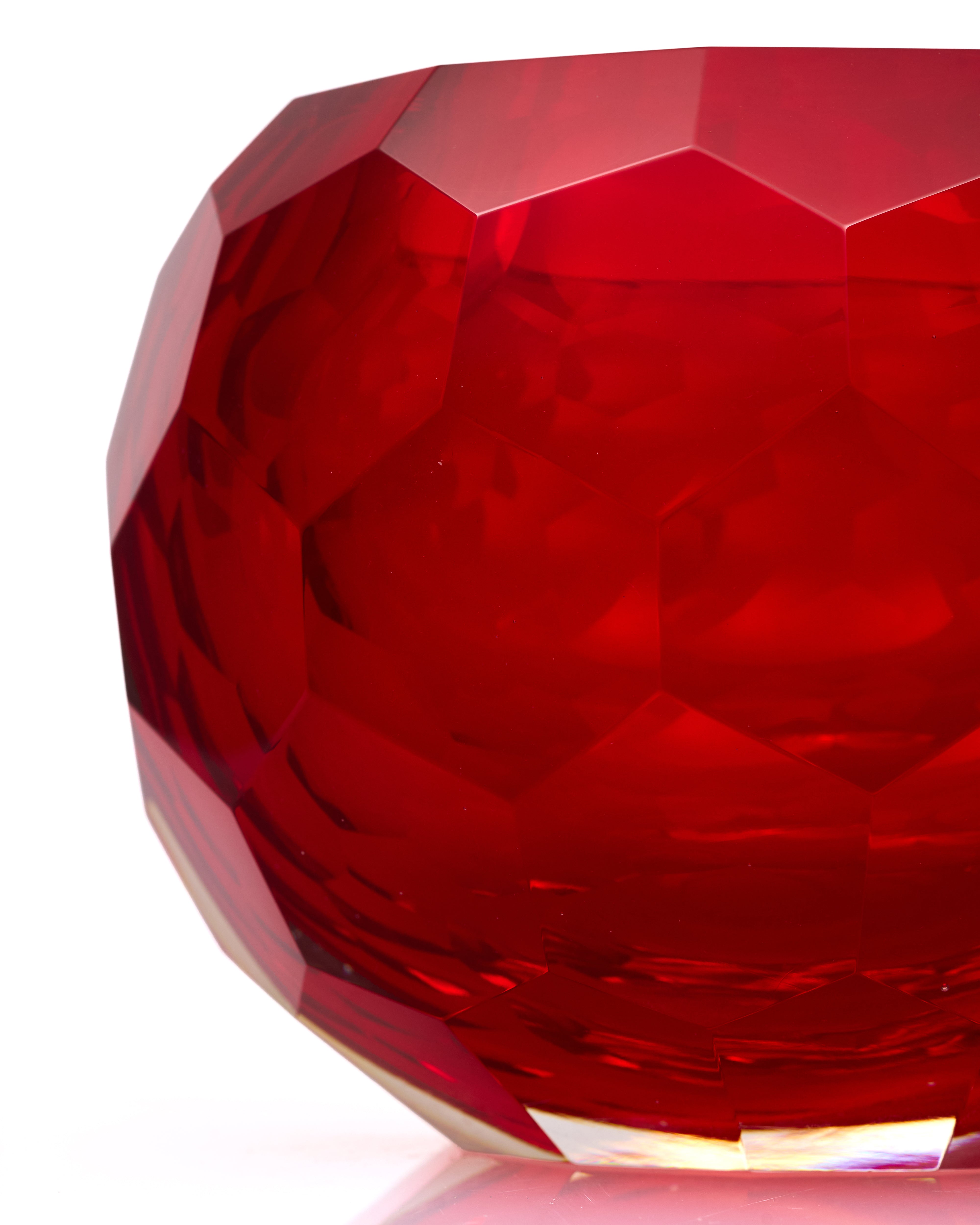 Ruby Crystal Crown Bowl