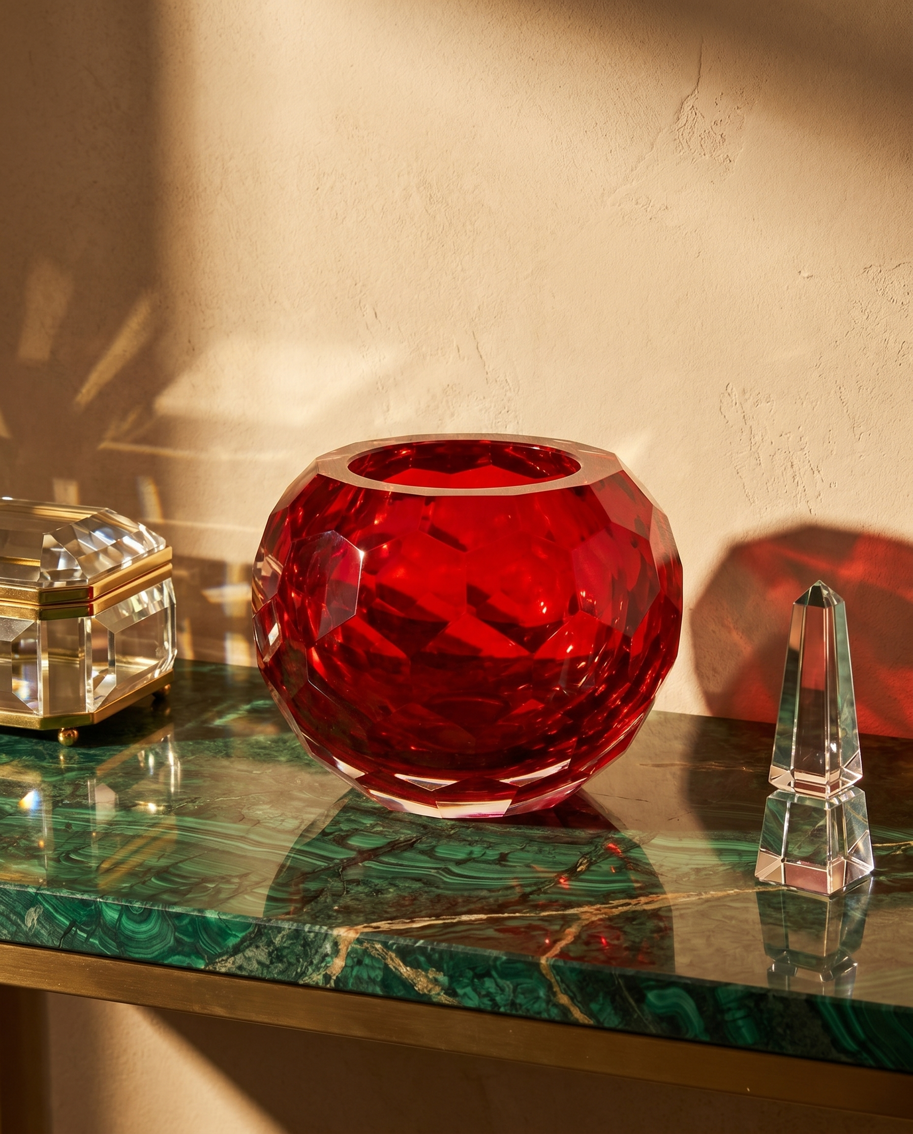 Ruby Crystal Crown Bowl
