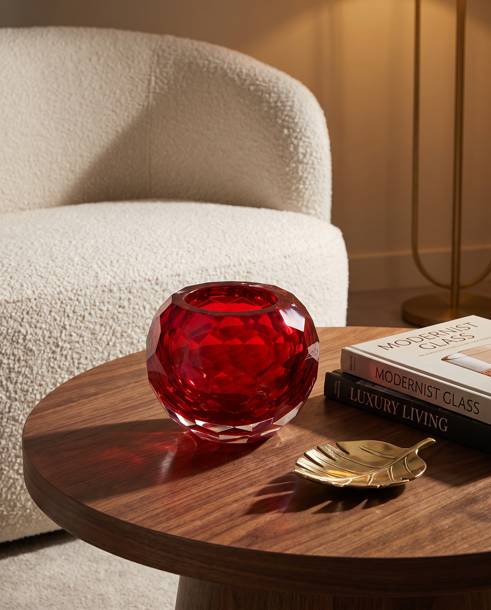 Ruby Crystal Crown Bowl