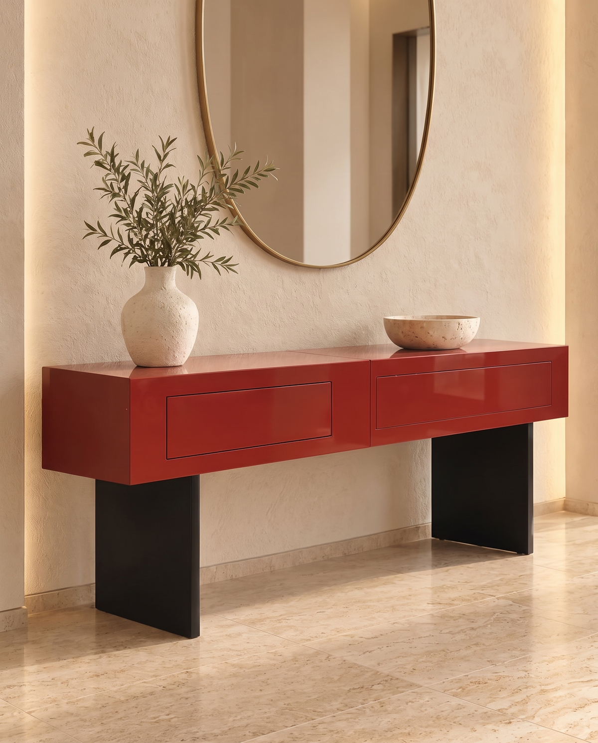 Scarlet Slab Console