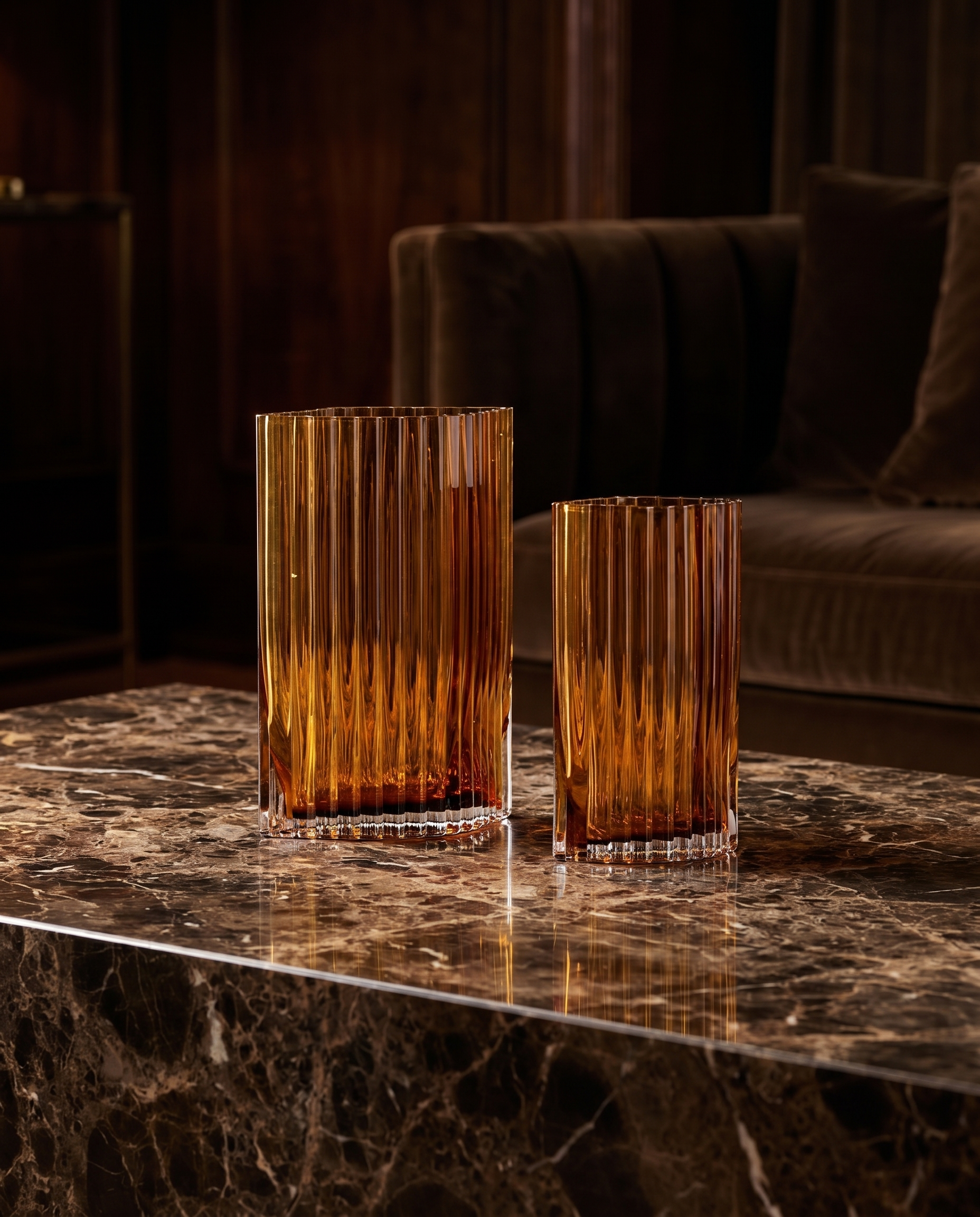 Serenya Crystal Cut Vase Set