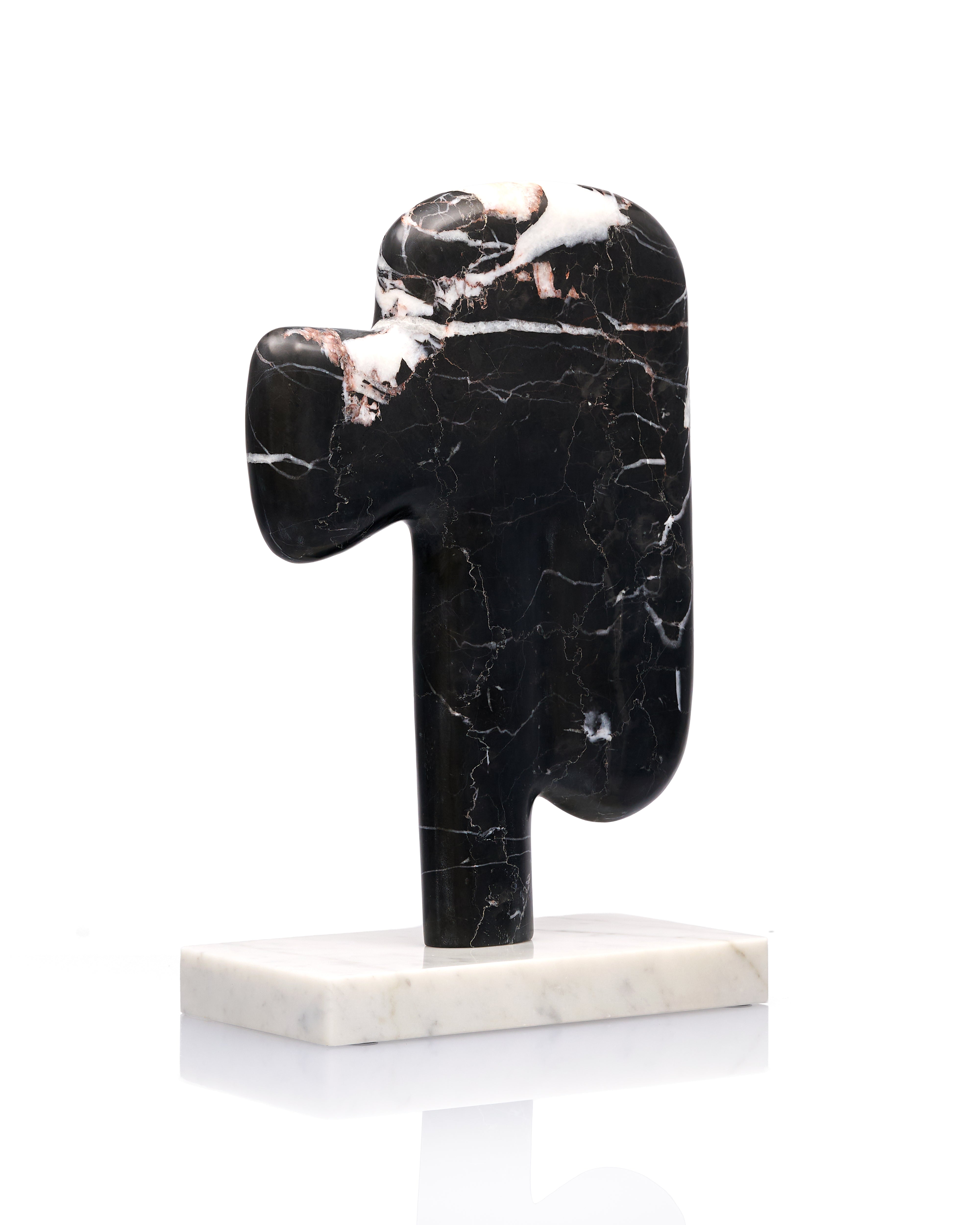 Silent Expression Marble Sculpture Black & White
