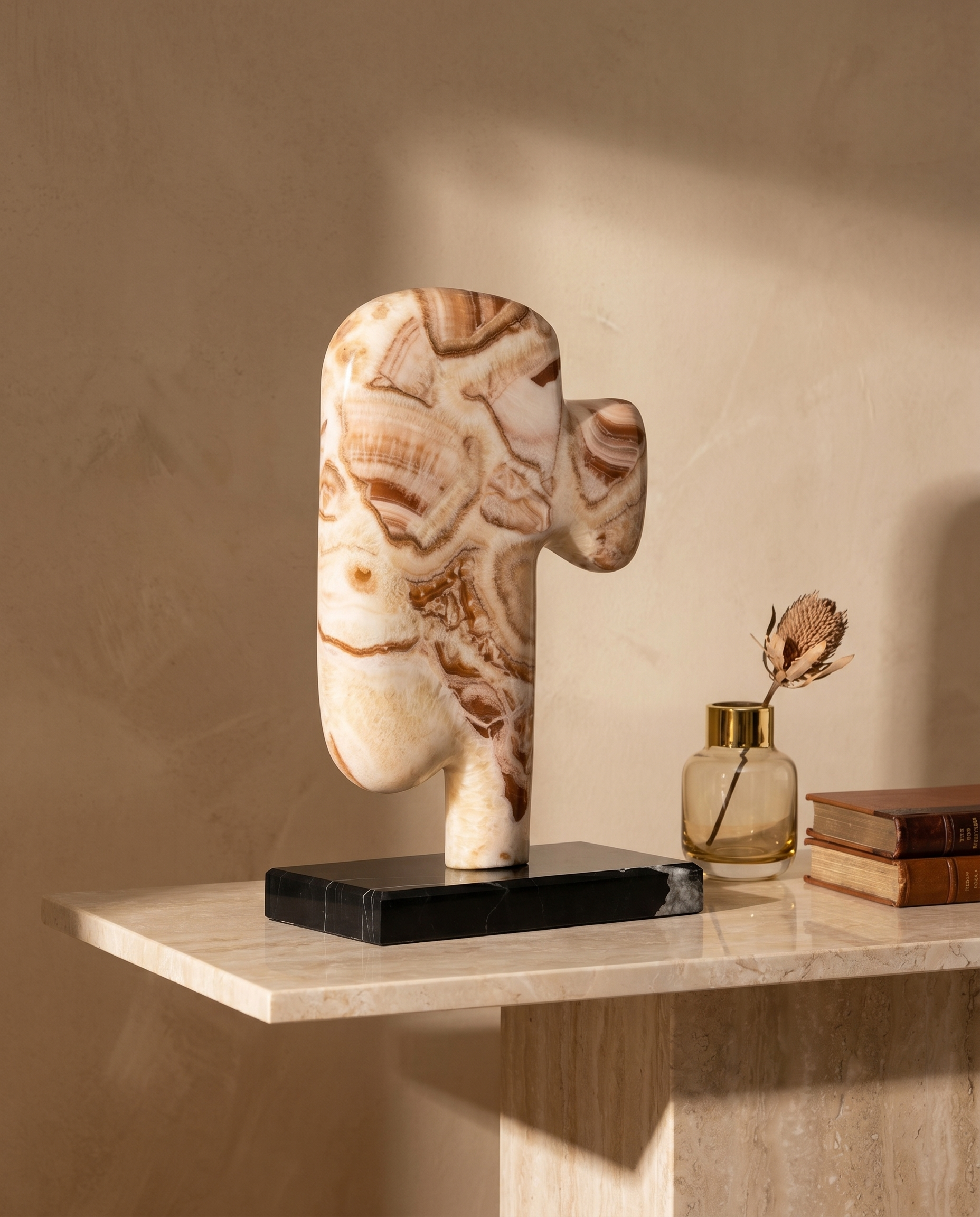 Silent Expression Marble Sculpture French Red I