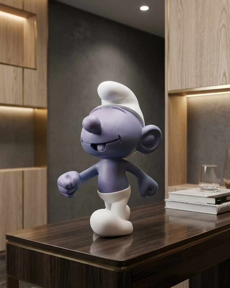 Smirf Character Resin Figurine - Violet & White